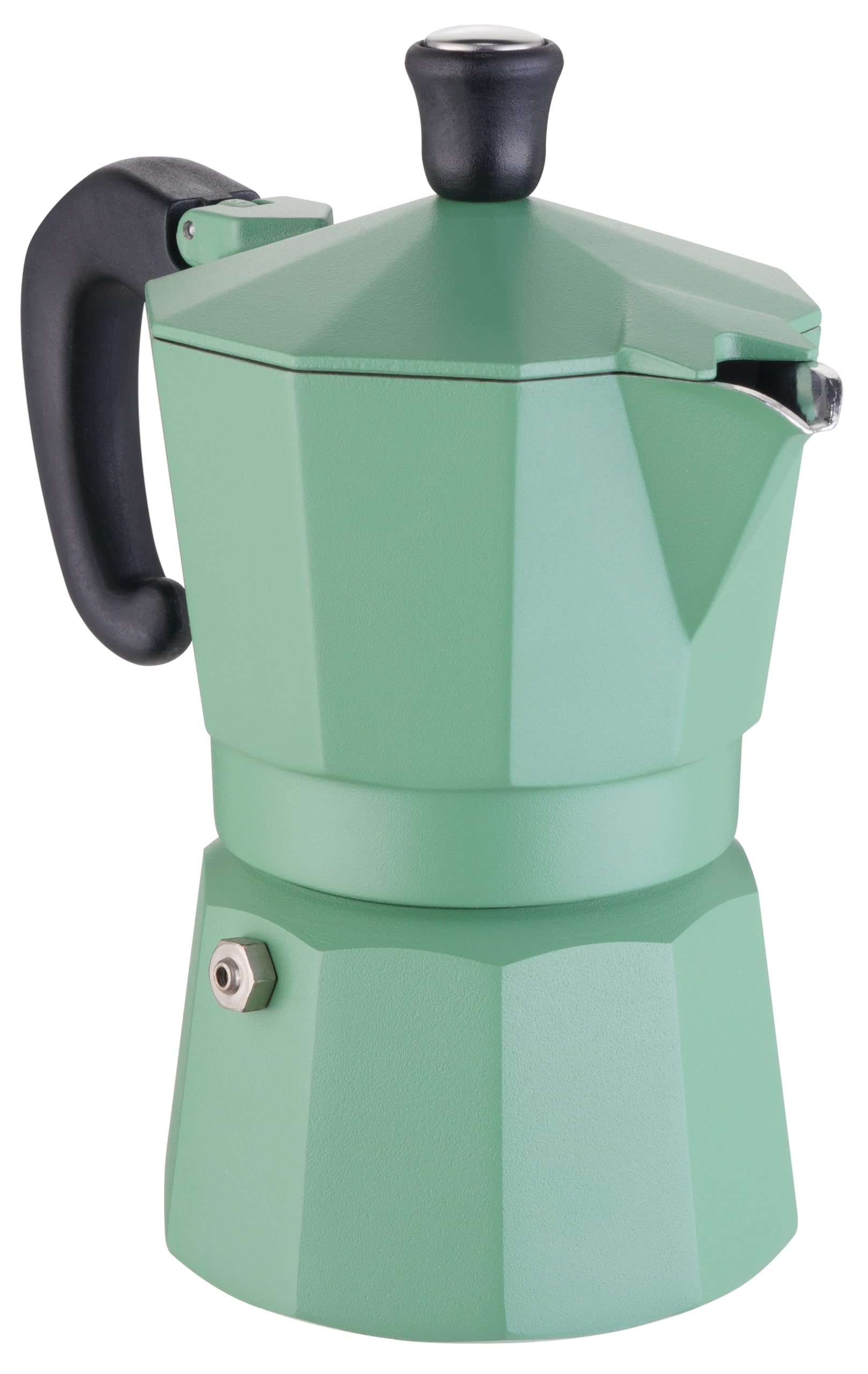 FOREVER Miss Moka Prestige Induction UNICA 'Kashmere Green' – 3 Tazze | Caffettiera Moka per Piano a Induzione| Edizione Limitata 500 Pezzi in Materiale Composite | Con Guarnizione in Silicone