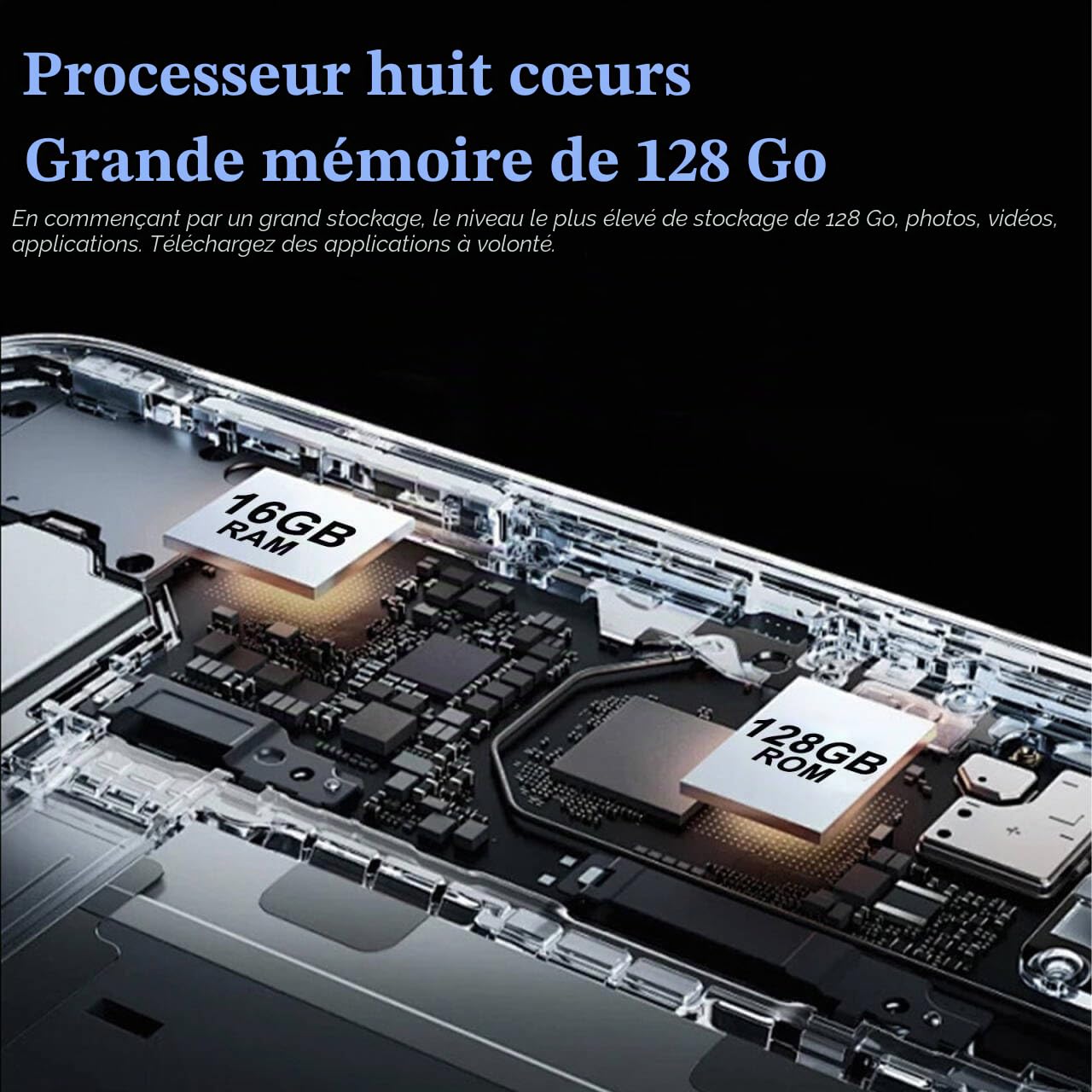 Crelander tablette Android de 8,7 pouces 16 (3+3+10) GB+128 GB Android avec écran HD IPS 1340x800, 5MP+13MP, batterie 5000mAh, Bluetooth/WiFi, petite tablette Android avec étui (version mise à jour)