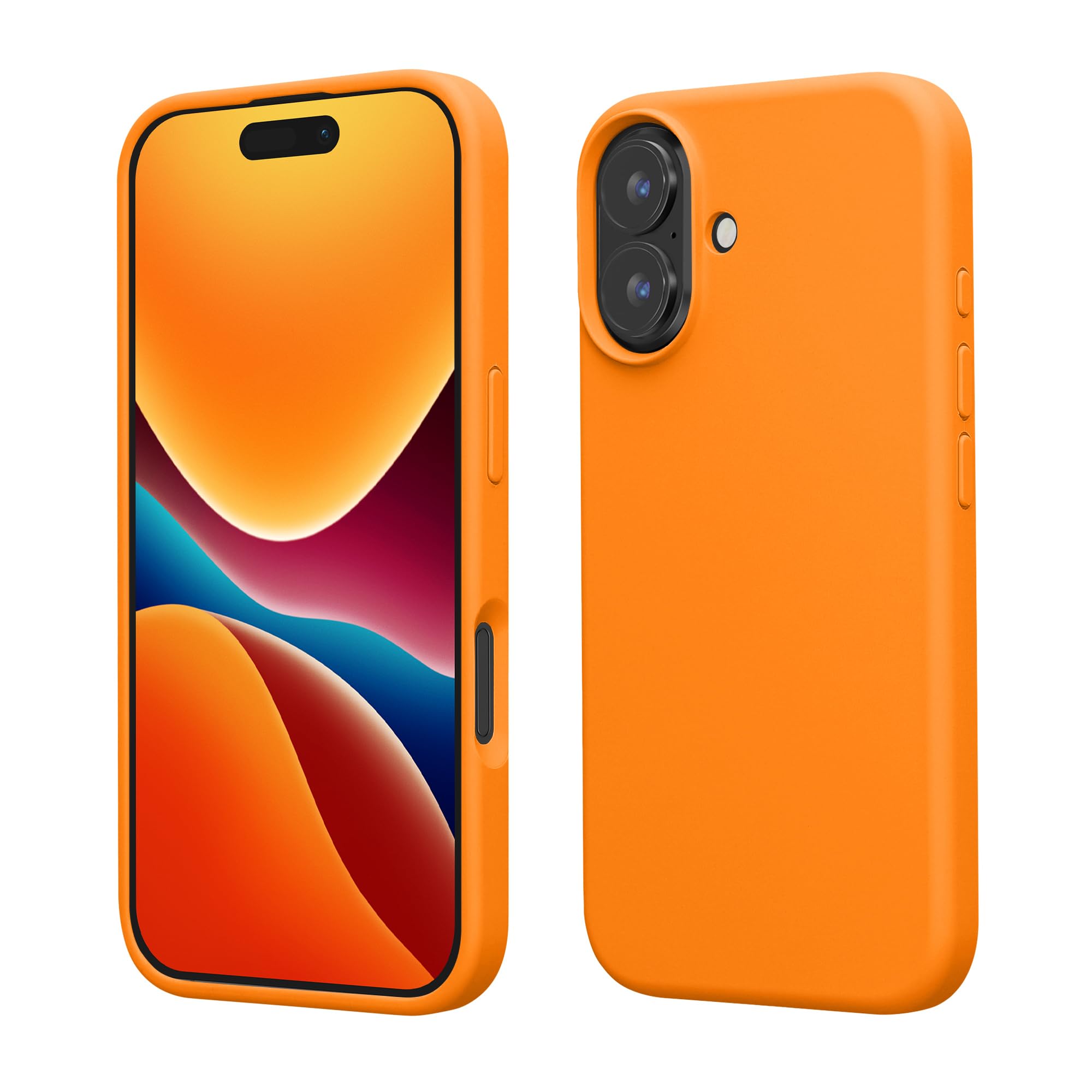 kwmobile Case Compatible with Apple iPhone 16 Case - TPU Silicone Phone Cover with Soft Finish - Fruity Orange