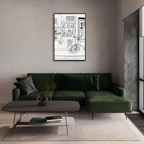 Miniatura 7 de Póster vintage japonés de Kyoto de los años 90, lienzo en blanco y negro, arte de pared, comida japonesa, ola Hokusai, Y2k, impresiones modernas,