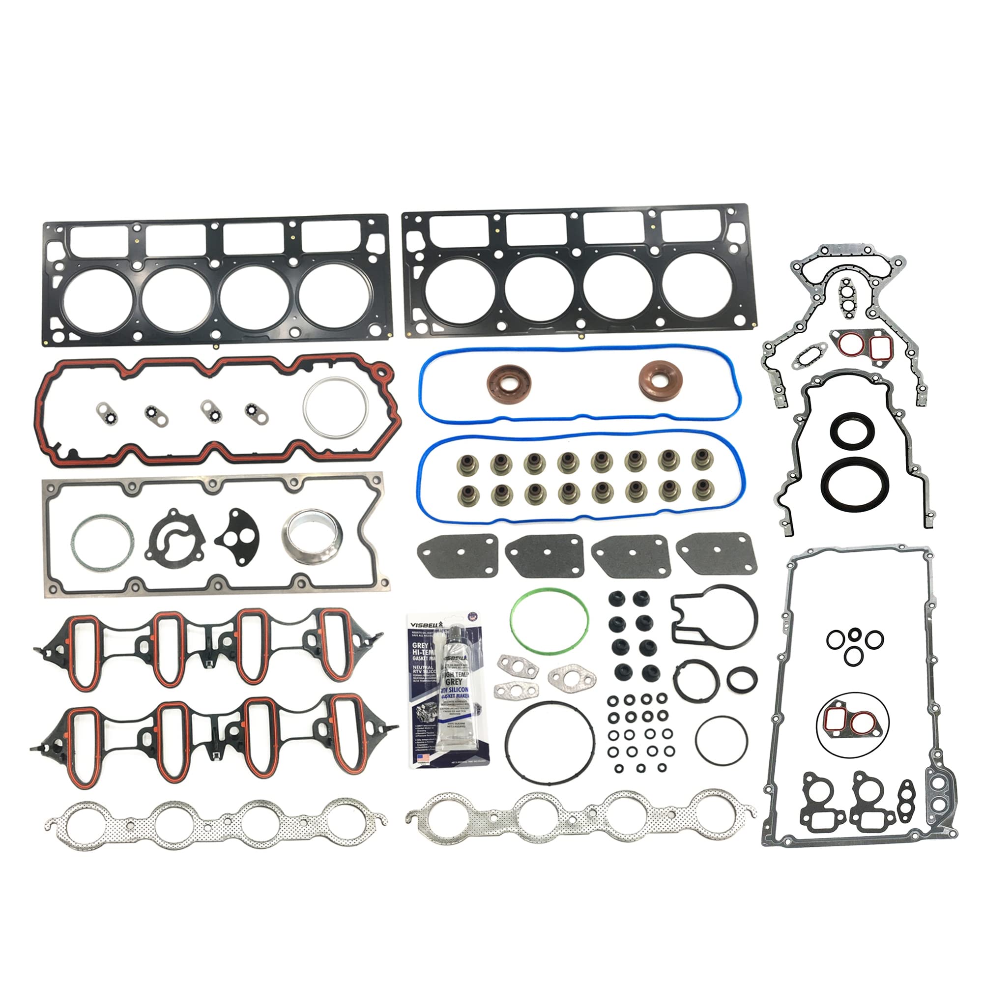 Partsflow MLS Full Gasket Set For Chevrolet Avalanche For Chevrolet Silverado For Cadillac Escalade For GMC Yukon For Buick Rainier For GMC Envoy XL For Isuzu Ascender 4.8L 5.3L V8 VIN: Z T
