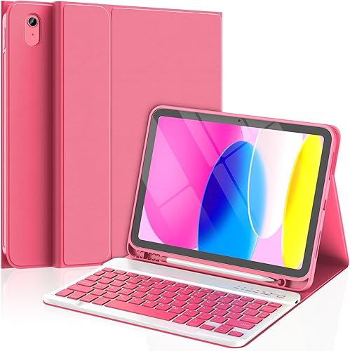 Miniatura 9 de TQQ Funda para iPad (A16) de 11ª generación con teclado (11 pulgadas, 2025) y 10ª generación (10.9 pulgadas, 2022) - Teclado magnético inalámbrico