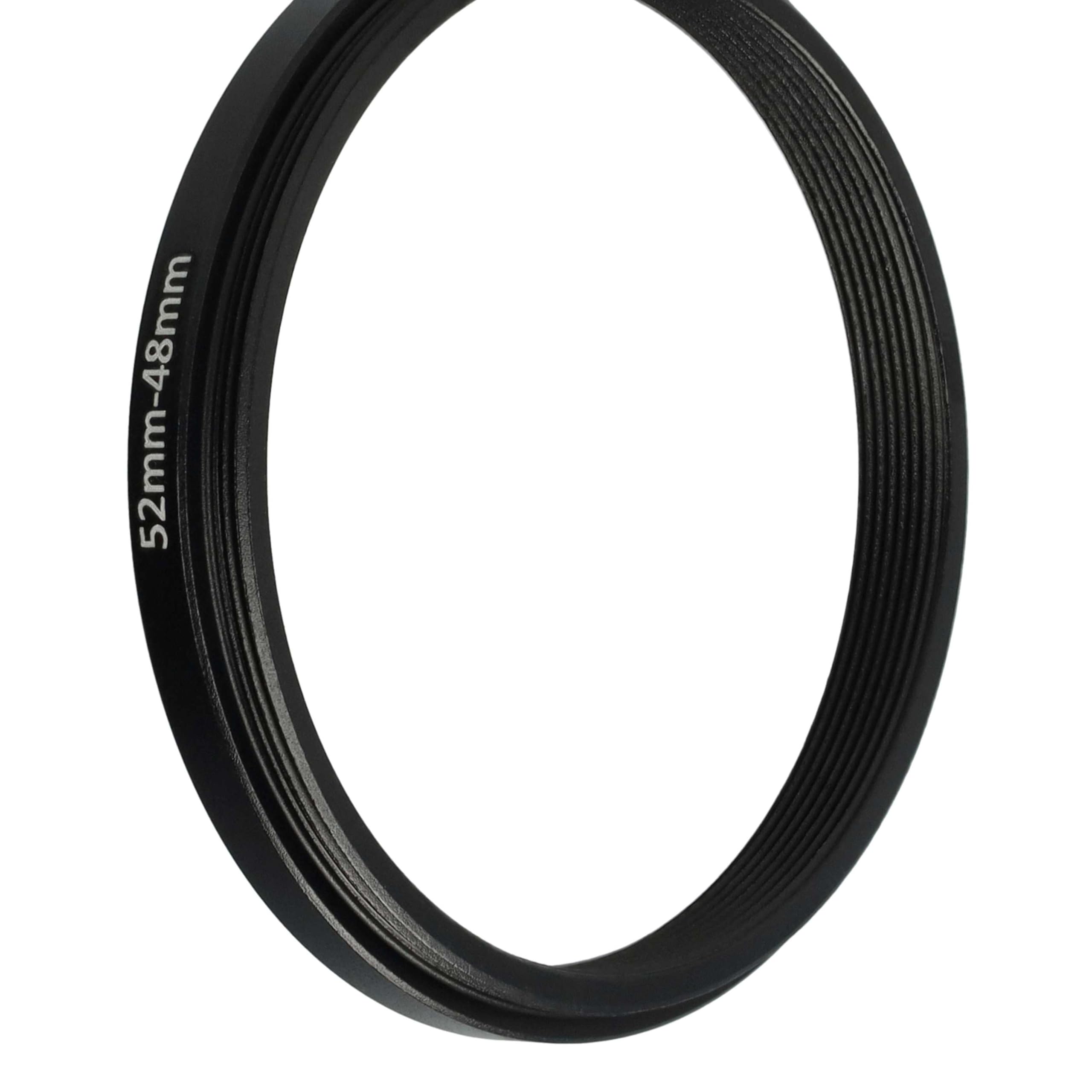 vhbw Bague d'adaptation de Filtre Step-Down de 52 mm vers 48 mm pour Objectif d'appareil Photo - Réducteur, métal, Noir