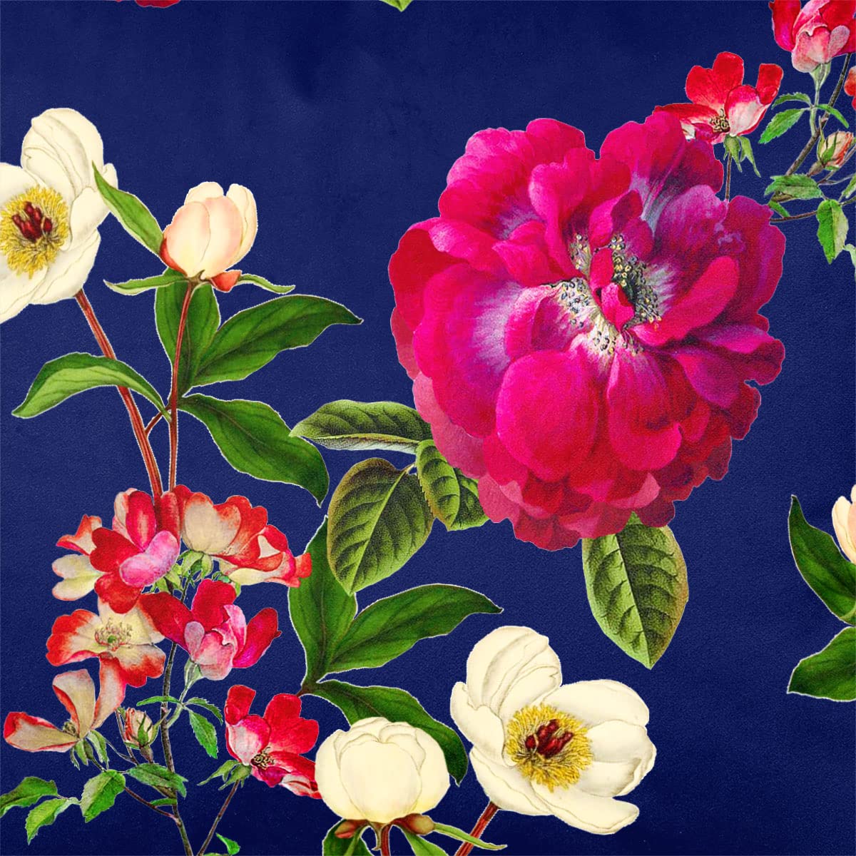 Izabela Peters Luxury Upholstery Curtain Fabric - Eco-Friendly Velvet - Designer Blind, Craft, Sewing Fabric by The Metre - Floral Glade - Midnight - Sample
