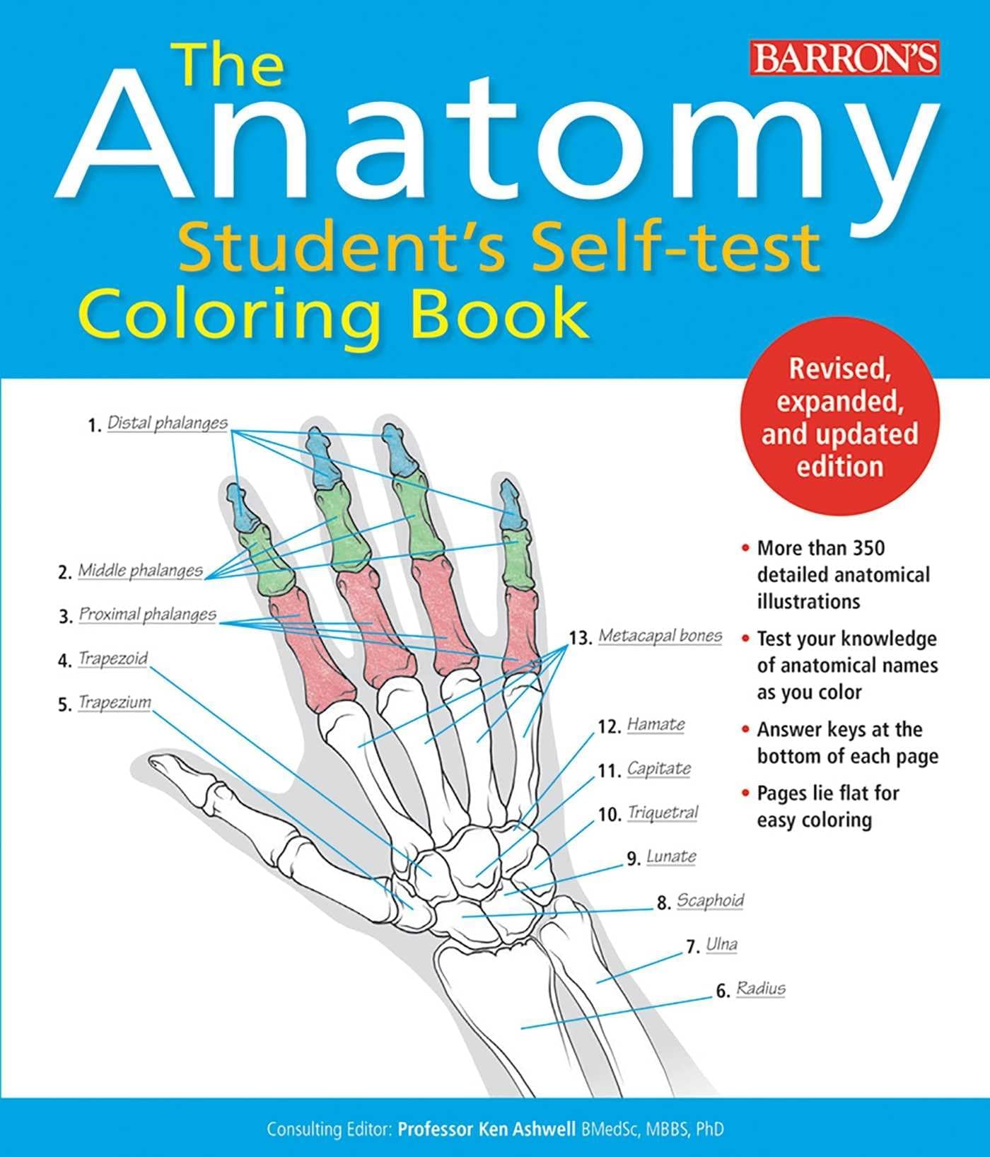Anatomy Student's Self-Test Coloring Book (Barron's Test Prep) Second Edition