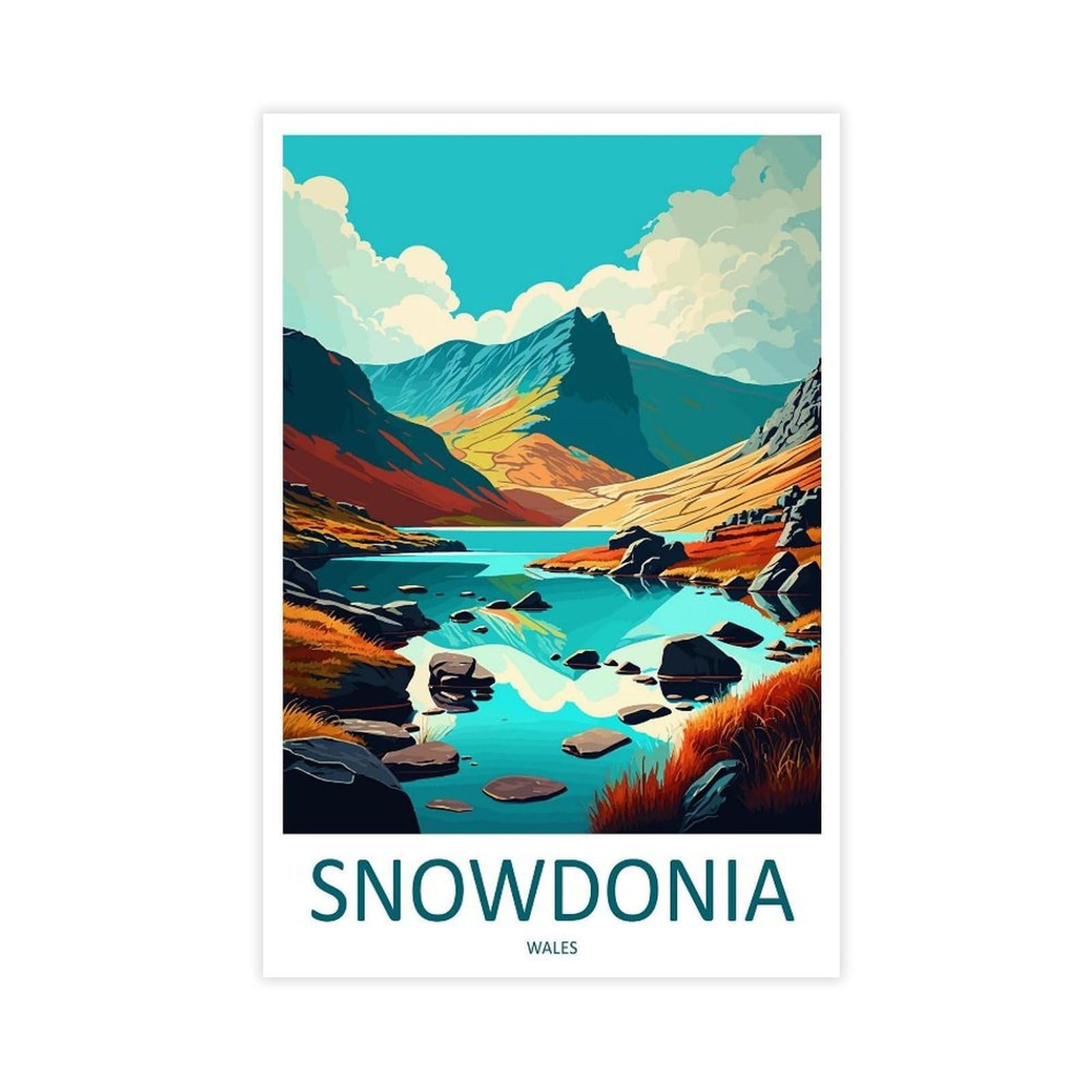 QOGDAF Snowdonia Nature Canvas Poster Bedroom Decor Landscape Office Room Decor Gift 12x18inch(30x45cm)