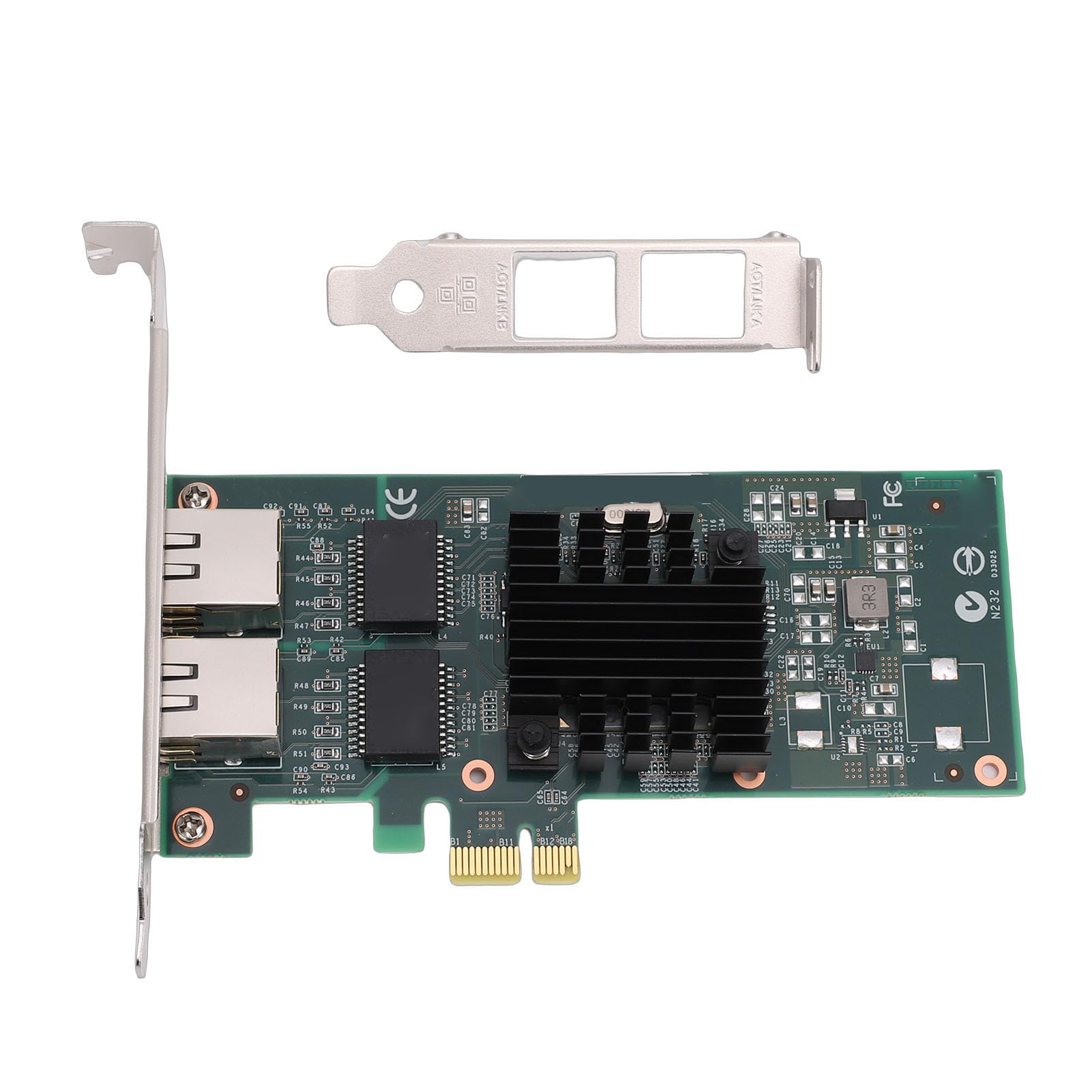 Cryfokt Scheda Di Rete Pcie Da 1 Gb, Adattatore Gigabit Ethernet Pci Express 2.0 X1 Con Doppia Porta Rj45 E Supporto Controller, Adattatore Di Rete Ethernet