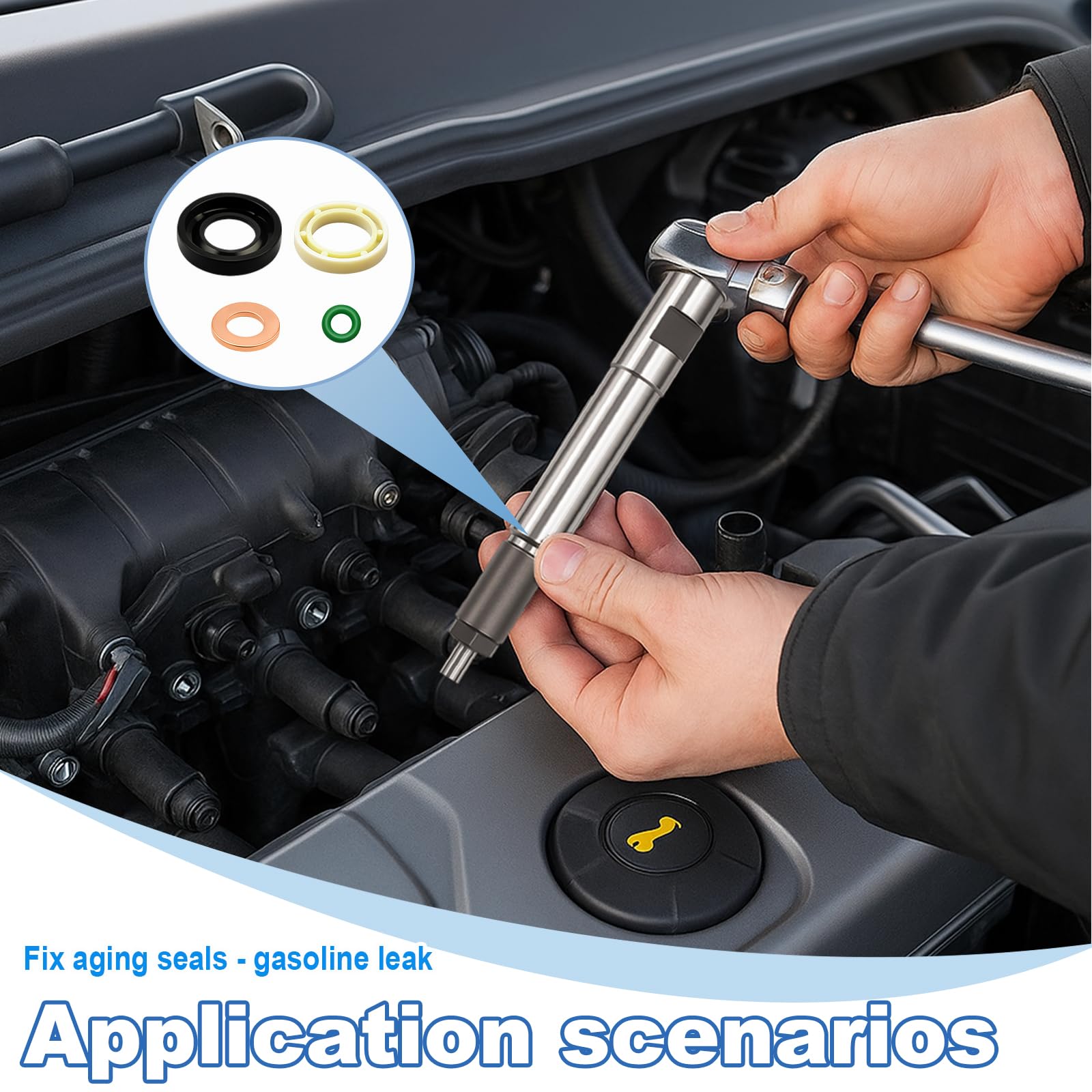 Dichtungssatz Für 1,6-HDI-Diesel-Einspritzdüsen 16-teilig – O-Ring Satz Kompatibel Mit 207, 307, C2, C3 U.v.m. Mit Schrauben