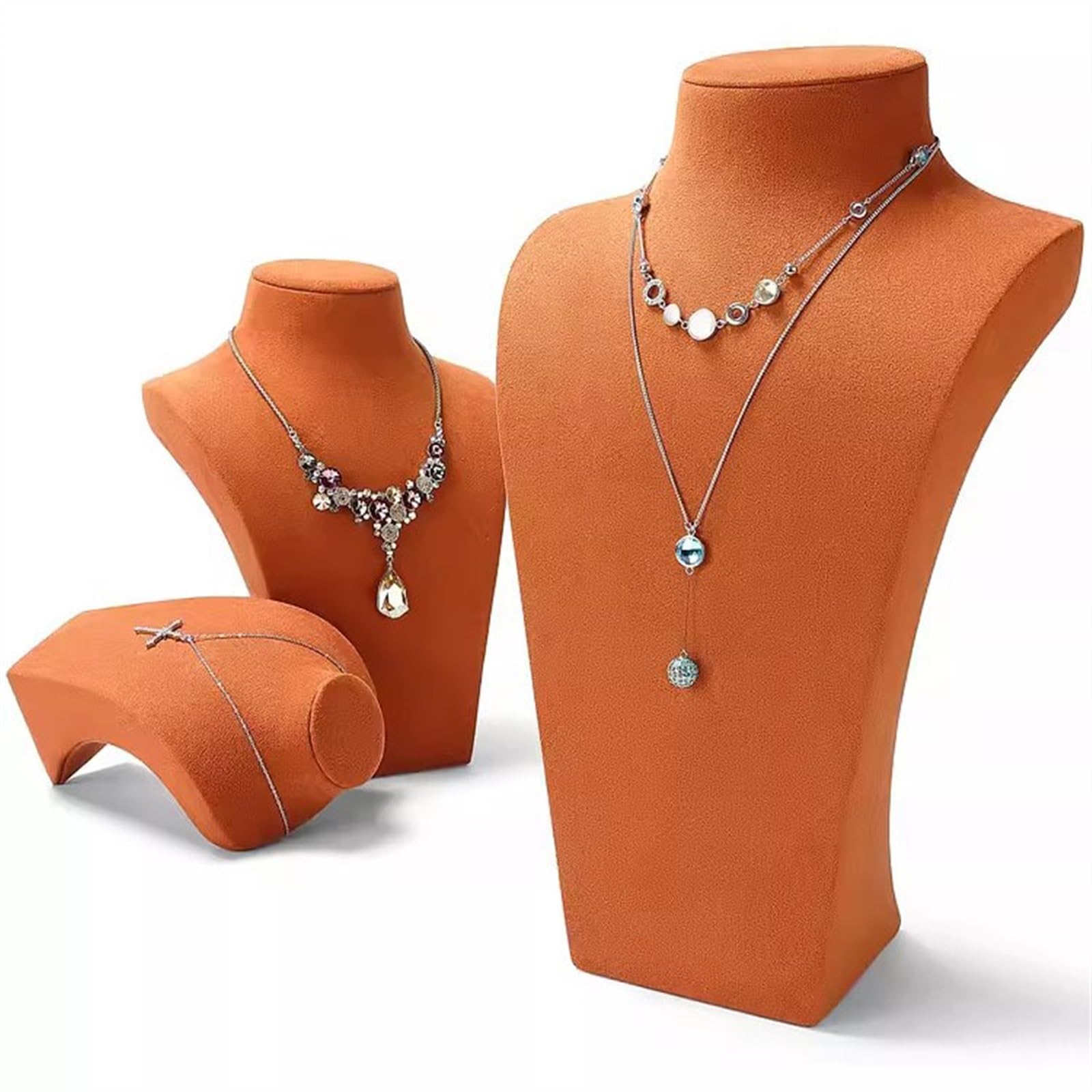 Schmuckaufbewahrung 3D Halskette Schmuck Display Büste Ständer Dimensional | Freistehender Anhänger-Kettenhalter, Aufbewahrungsorganisator(18*9.5*25cm)
