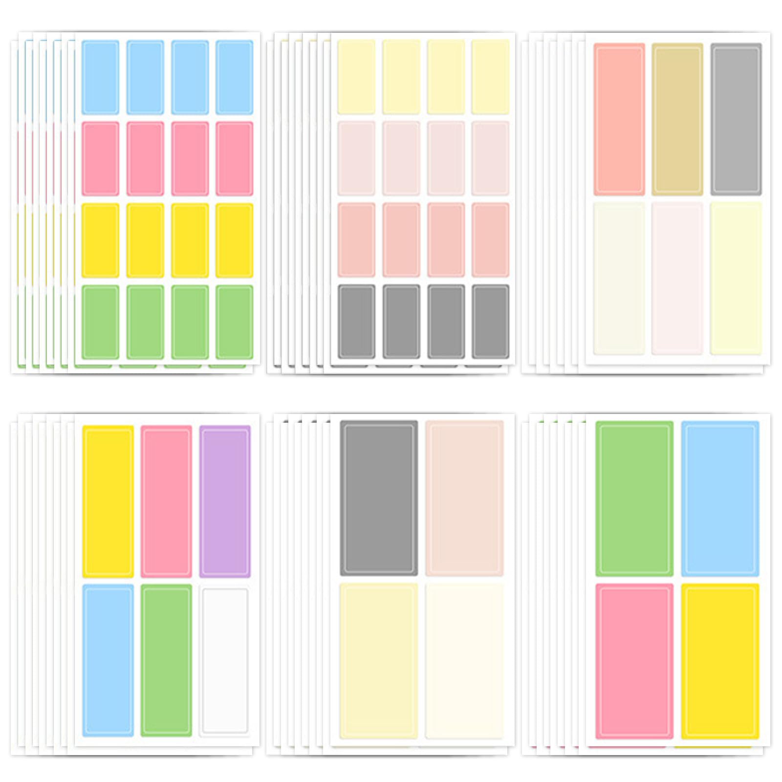 Satiskid 520 PCS Assorted Color Waterproof Blank Labels Stickers, Removable Labels, Writable Label Stickers, Self Adhesive Labels Stickers, All-Purpose Labels for Storage Bin Pantry Jar Bottle Folder