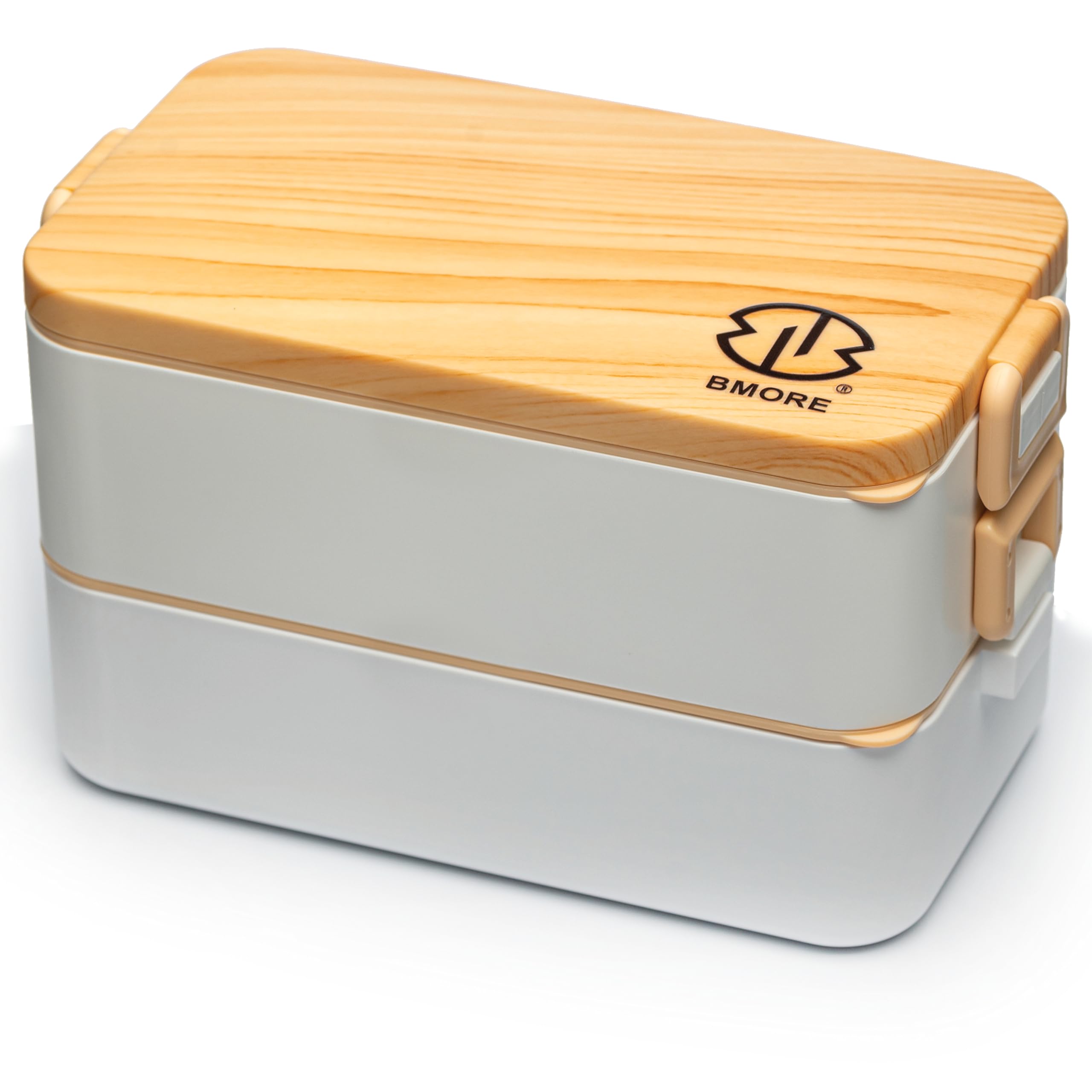 Bmore White / Bianco Bmore® Lunch Box,1000Ml Bento Box With Compartments, Microwave & Dishwasher Safe. Includes Cutlery & Chopsticks. Perfect For Adults & Kids. (No Stainless-Steel Liners Included) Uk Company