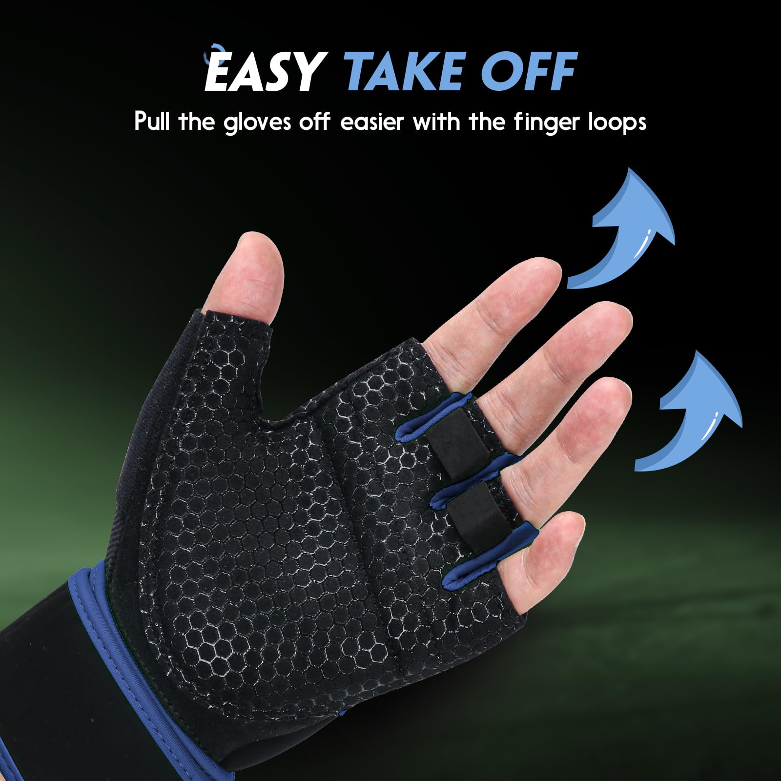 Guantes de entrenamiento, guantes de gimnasio, guantes de levantamiento de pesas para hombres y mujeres con almohadilla completa en la palma, soporte fuerte para muñequeras, agarre mejorado