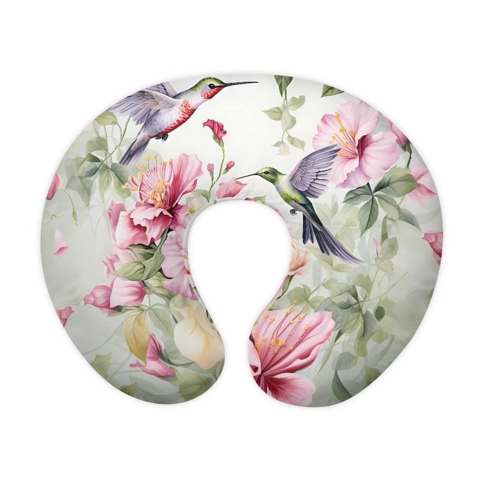 Jndtueit Hummingbird Hibiscus Pillow Cover for Breastfeeding,Baby Nursing Pillow Slipcover Super Soft Newborn Infant Feeding Cushion Cover for Mom