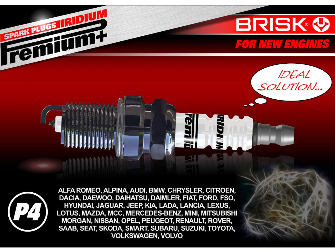 BRISK Iridium Premium+ Plus P4 DR15YIR 1622 Zündkerzen, 6 Stück