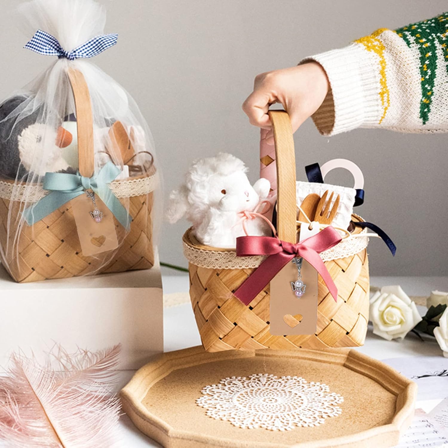 YoYehen 120pcs Guardian Angel Keychain Angel Craft Charms Guardian