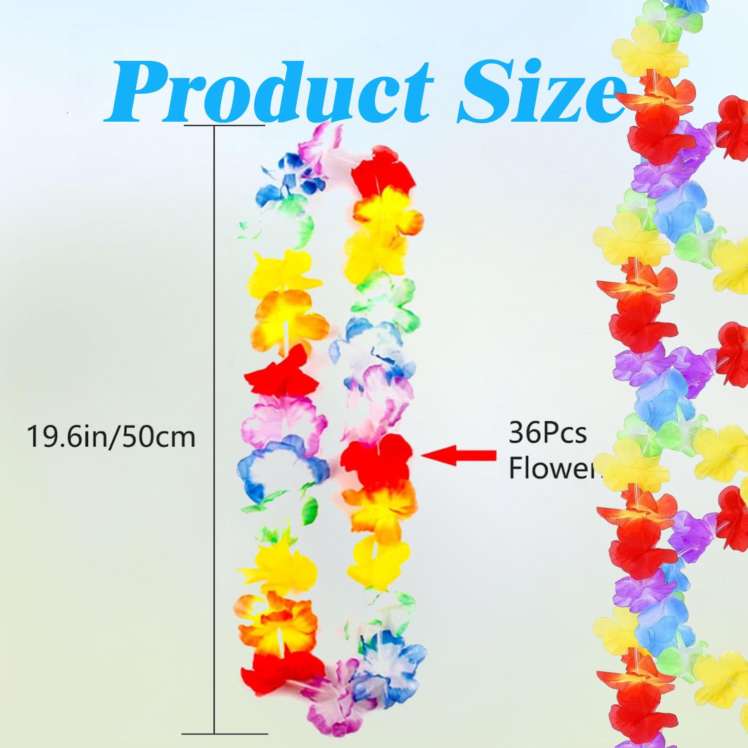Amazleer 12Pcs Hawaiian Flower Leis, Tropical Luau Party Decorations - Image 4
