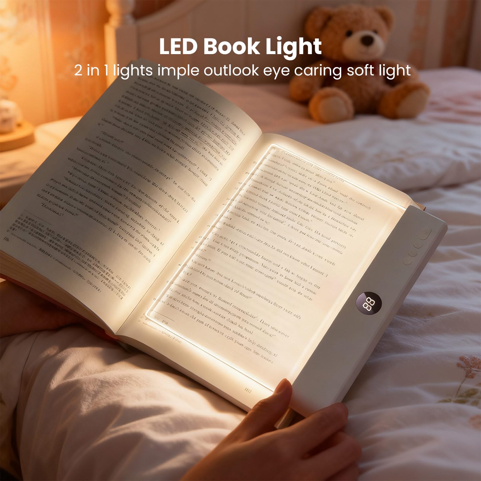 Intelligente LED Leselampe, 3 Farbtemperaturen & 99-Minuten Timer - 1200mAh Akku & 35h Laufzeit - Augenfreundliche Tischlampe für Bücher - USB-C Ladebooklampe für Schüler & Studenten (weiß)