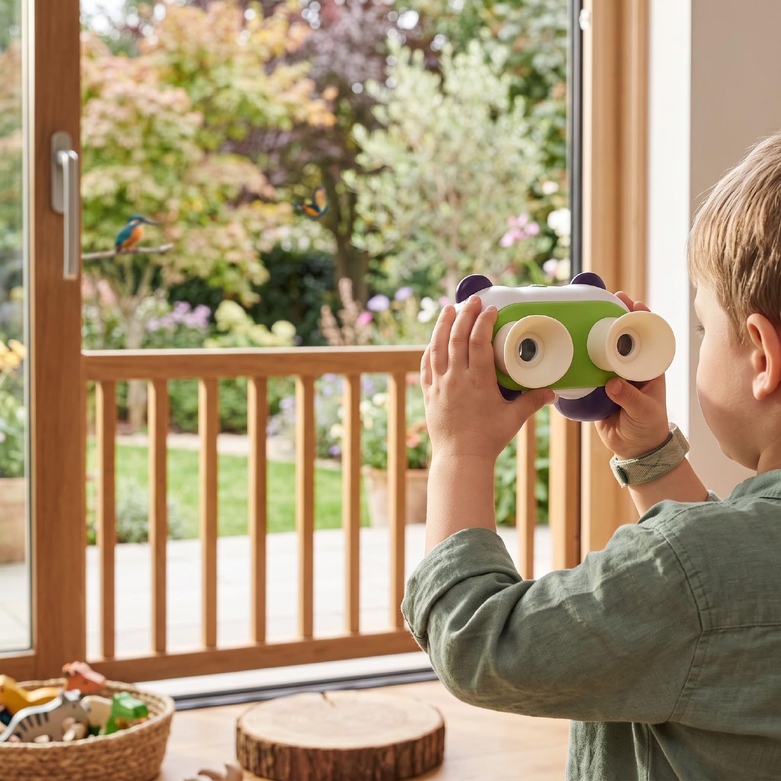 Luocute Prismáticos para Niños y Niñas, Lente óptica con Diseño de Panda