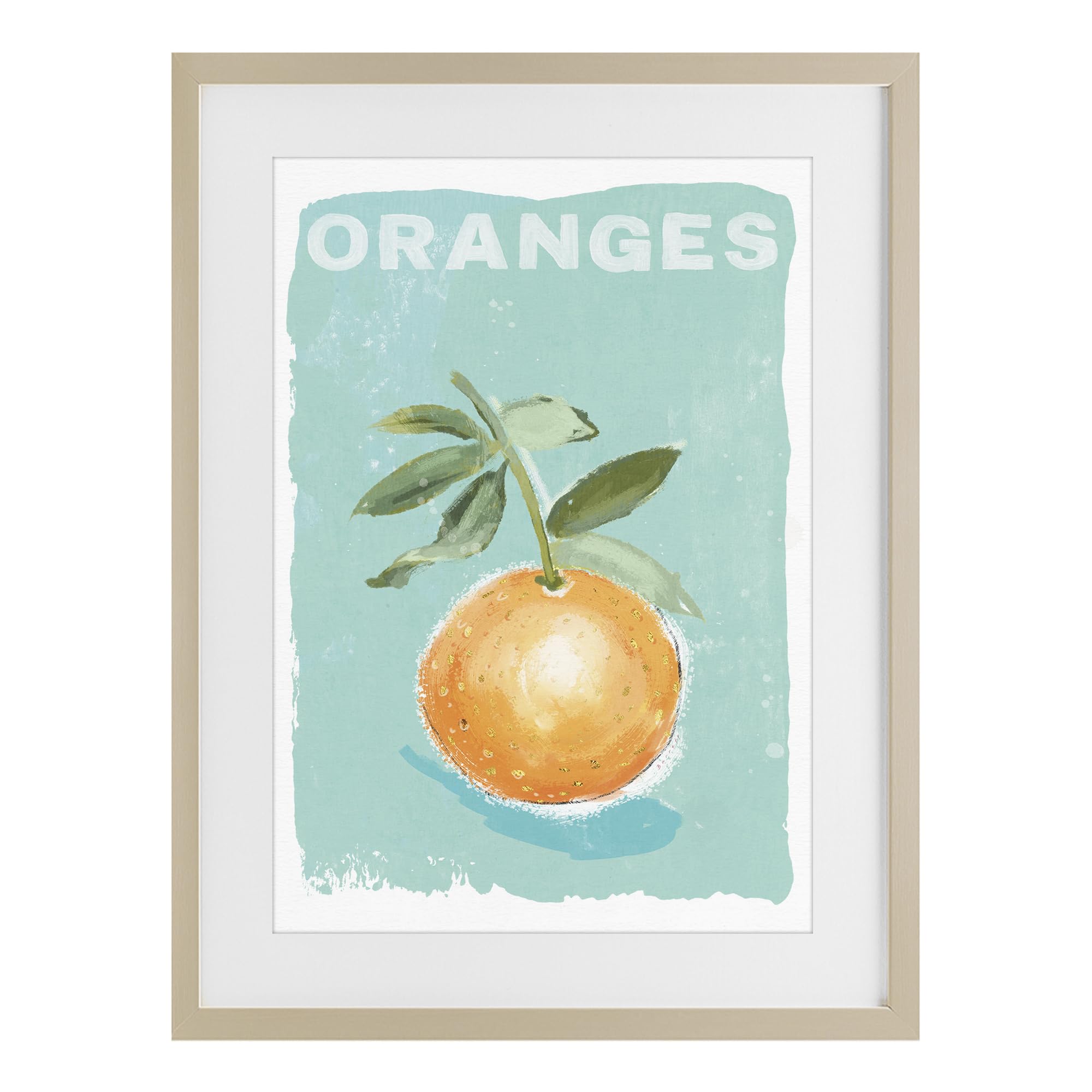 Stupell Industries Harvest Pine (Textured) 'Orange Twist Motif'| Framed Print Under Glass