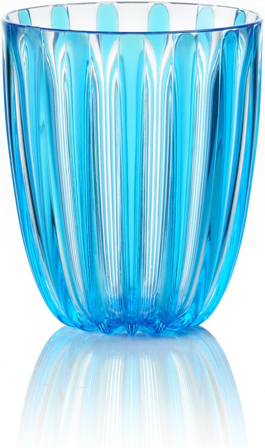 GUZZINI Dolcevita 12oz Low Tumbler, Turquoise - 100% Recycled Plastic - Unbreakable, Reusable, BPA-Free, Iced Coffee, Smoothie, Water - Stackable Cup for Kids, Home & Kitchen