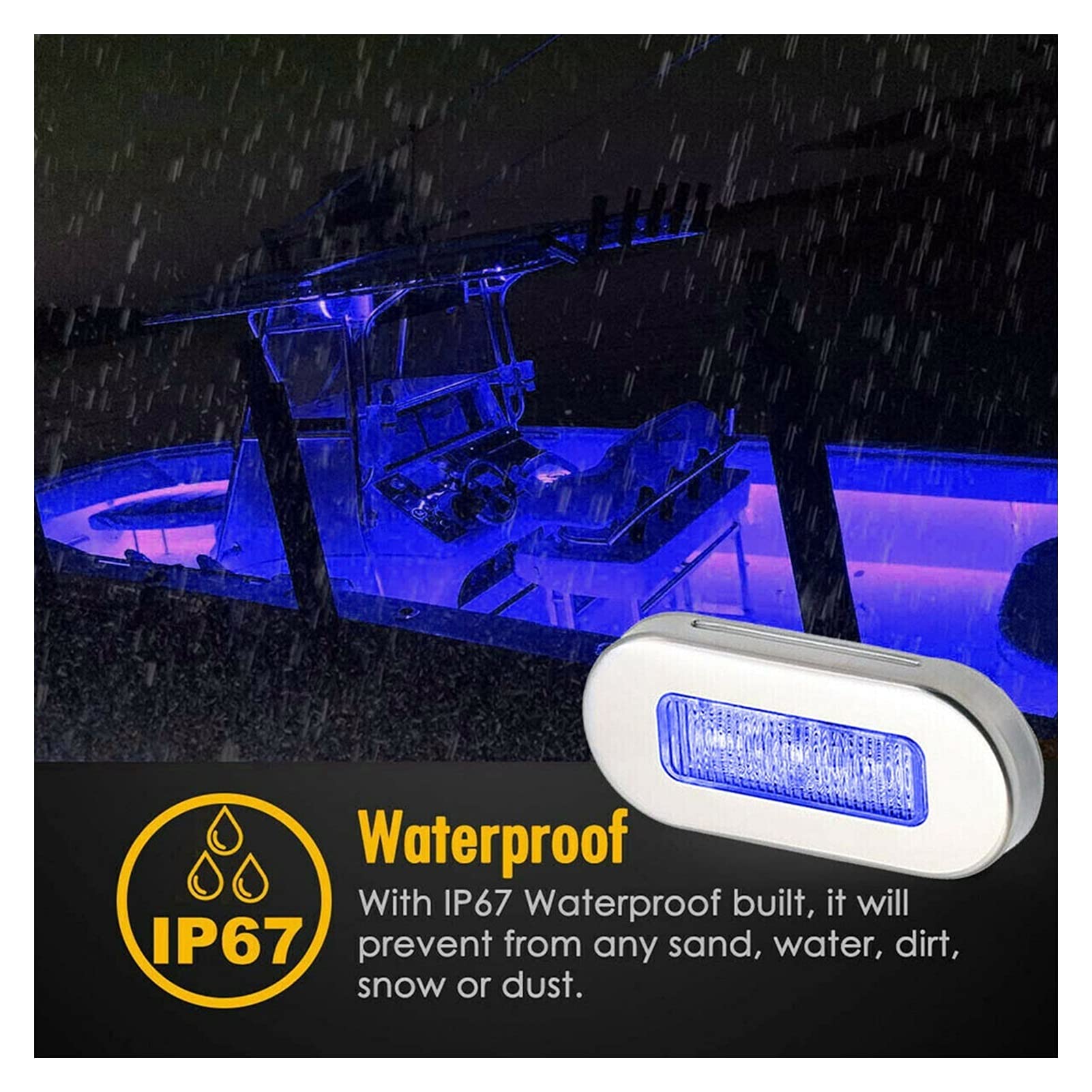 4 pz impermeabile 12V blu LED Light Yacht Marine Boat Bancella for cabina Per la navigazione e la pesca