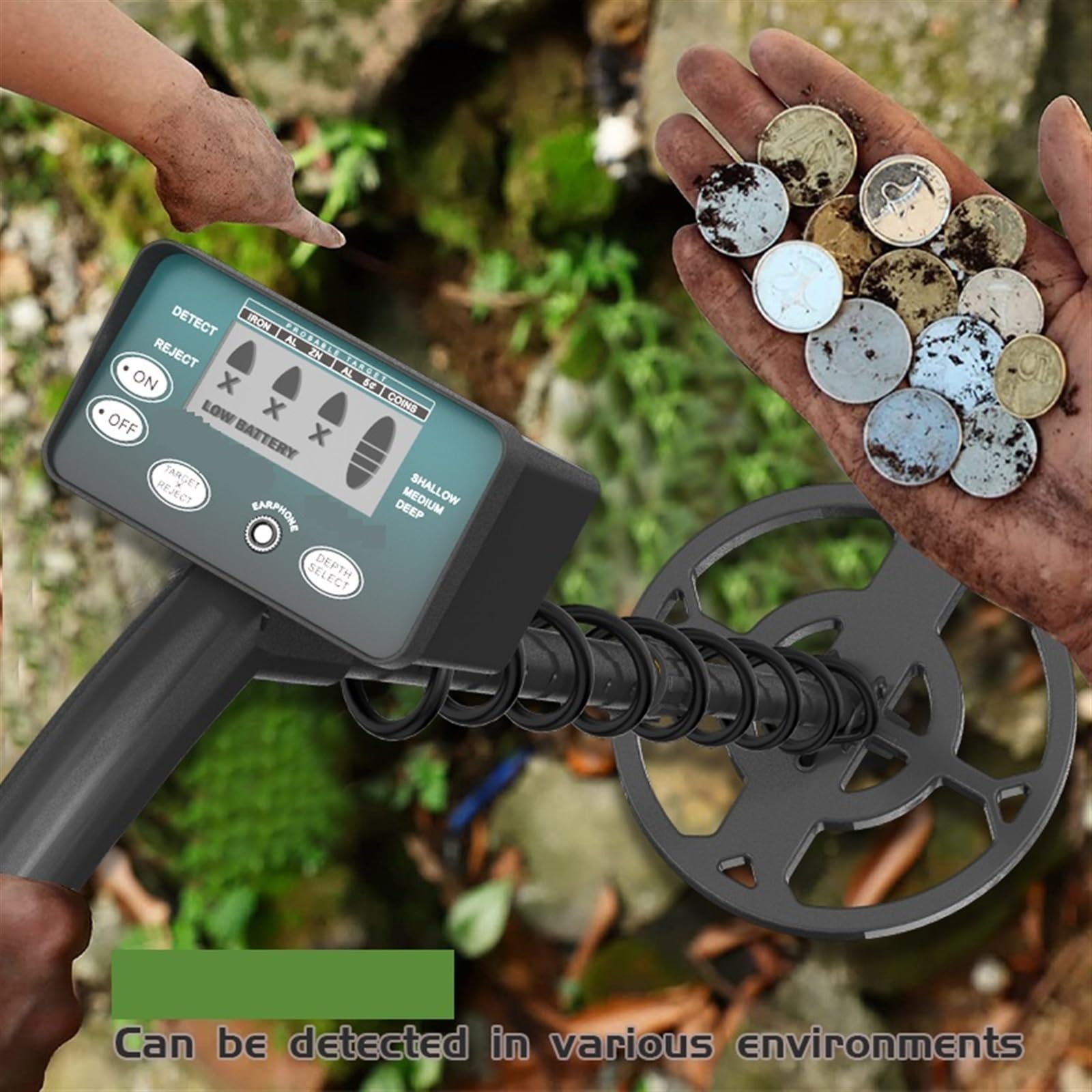 Schatz Metall Detektor Professionelle Hohe Sensible Unterirdischen Pinpointing Einstellbare Tracker Wasserdicht IP68 zur Goldsuche
