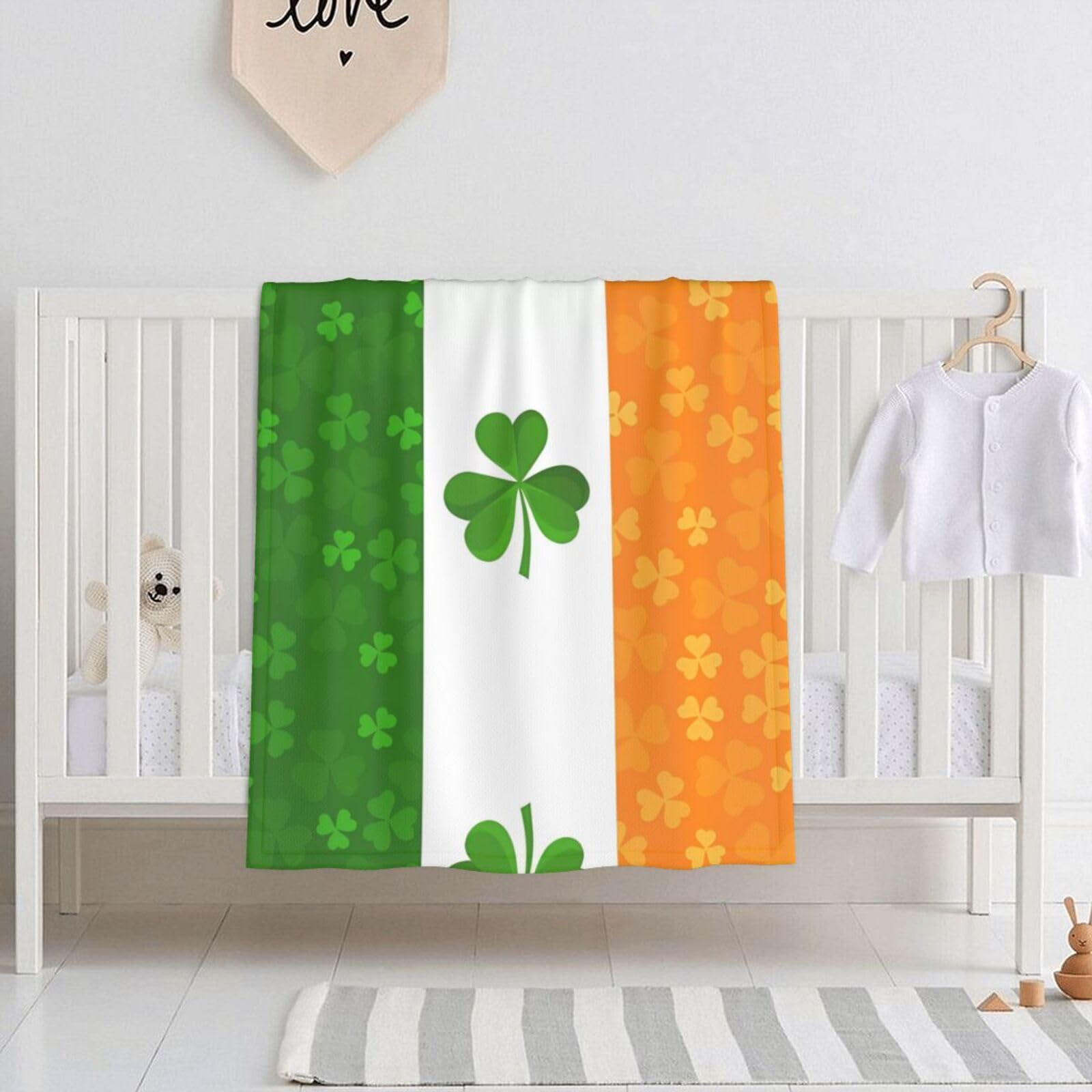 WZYCWB irish flag Baby Blanket (30x40 inches) - Super soft swaddle blanket that is breathable and not stuffy