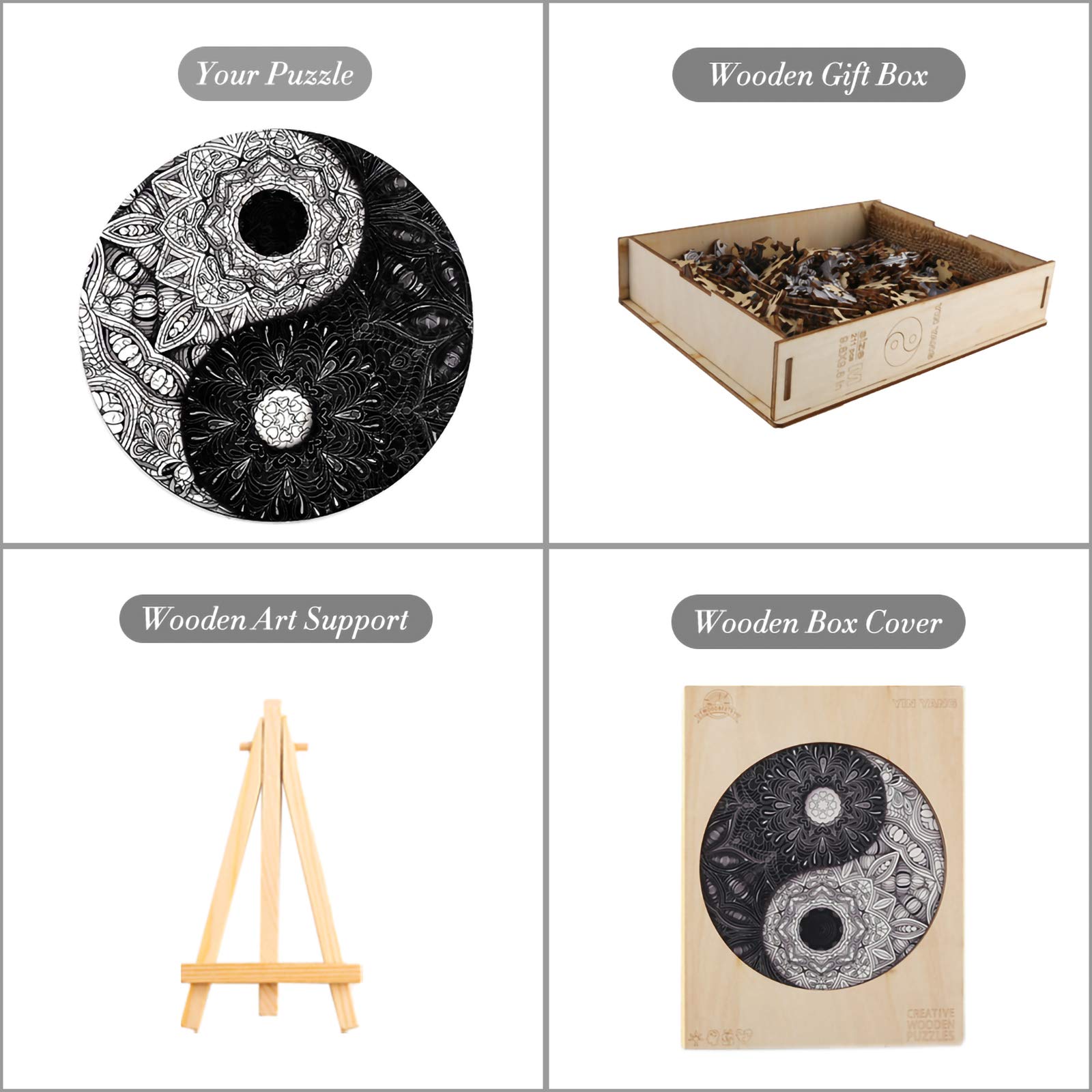 Holzpuzzles für Erwachsene und Kinder, Yin Yang Wooden Puzzle Holzpuzzle Einzigartige Tierform Puzzleteile, Konstellation Holz-Puzzle, Puzzle aus Tierteilen 759 Stück (XL-50.8 * 50.8cm)