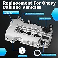Vista 6 de Tapa de Válvula de Aluminio Mejorada con Junta, Pernos y Tapón de Relleno de Aceite Compatible con 2011-2020 Chevy Cruze Sonic Trax Volt ELR Buick