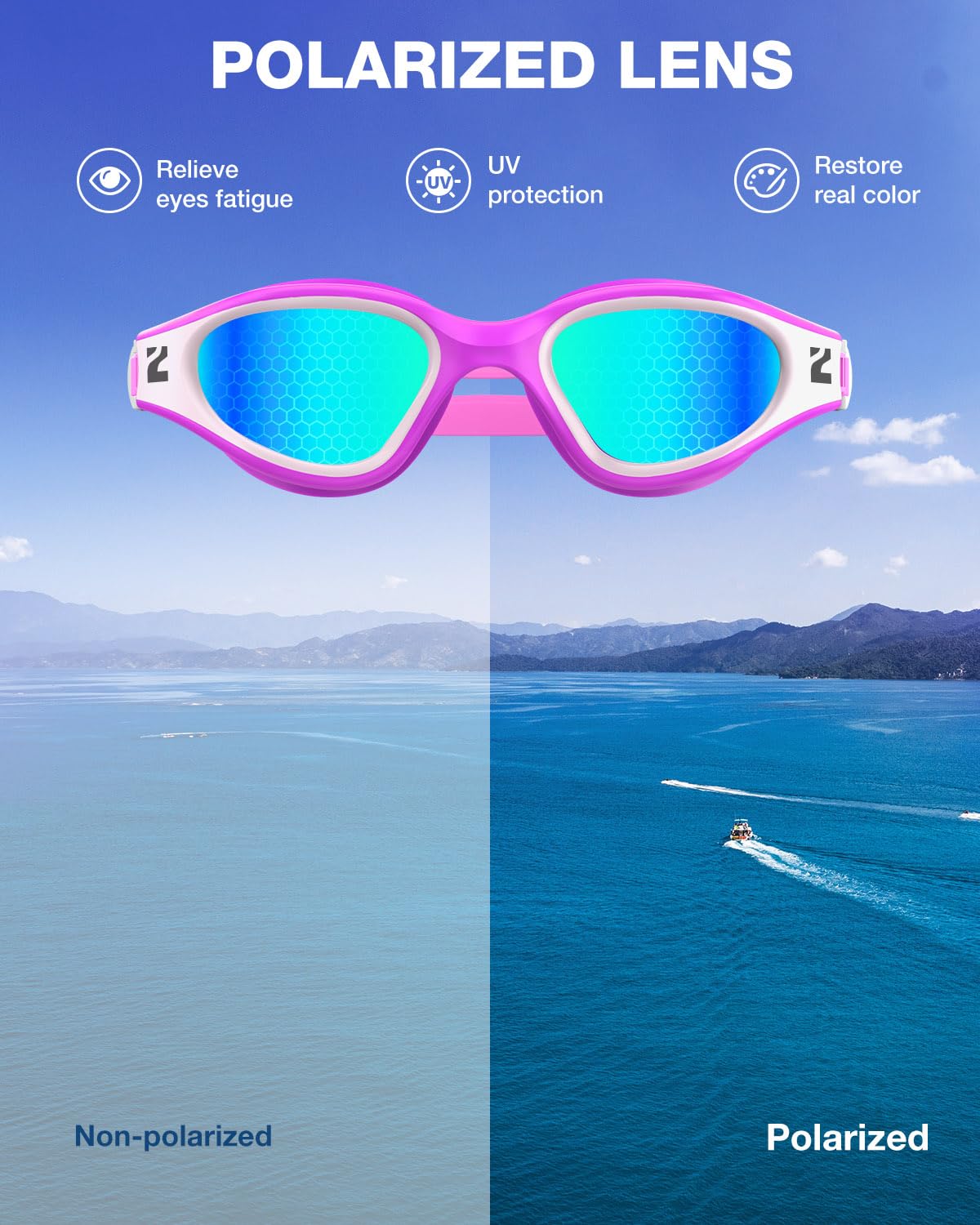 ZIONOR G1 Lunettes de natation polarisées pour adulte homme et femme