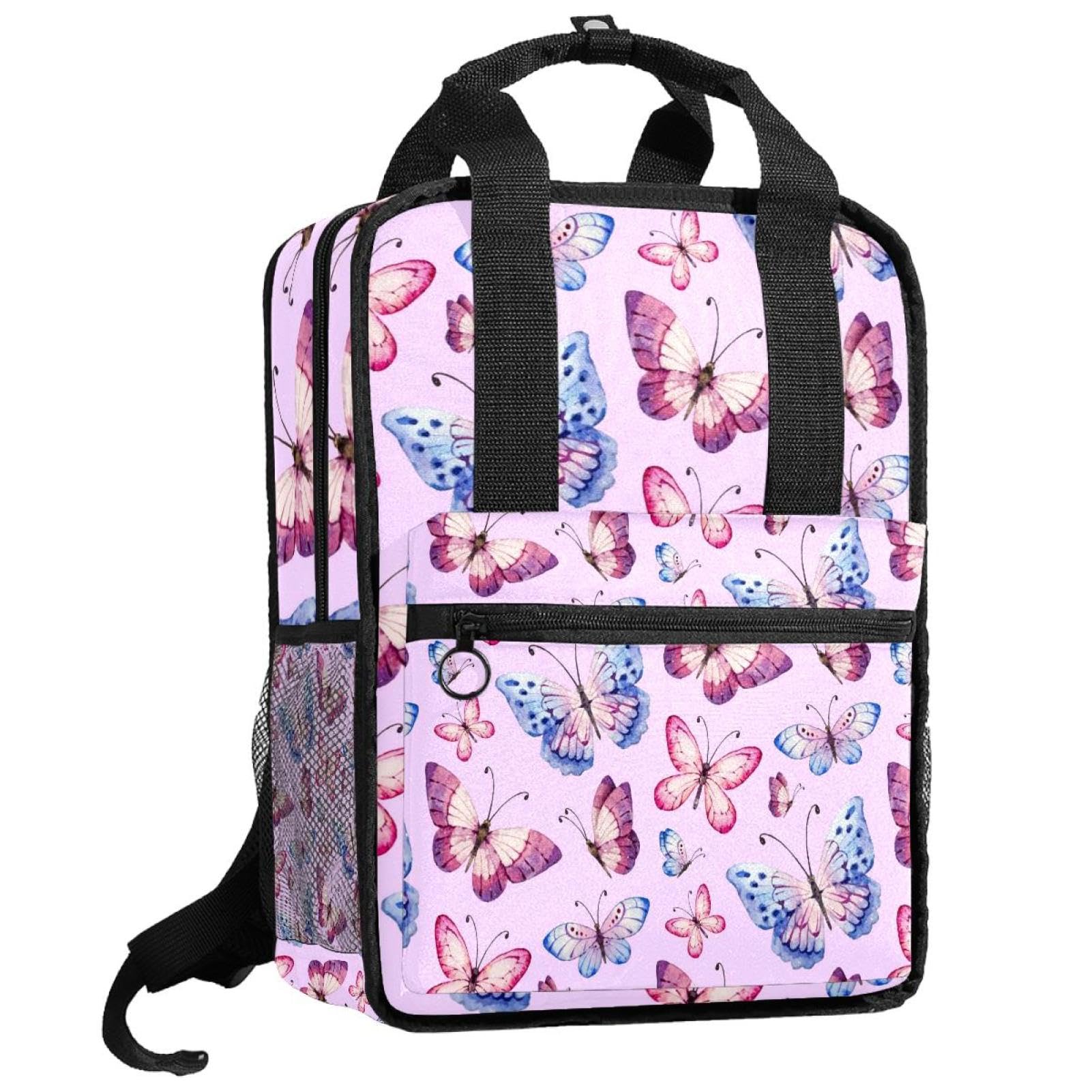 Sac à dos aquarelle anti-pression - Cartable multicolore ajustable pour écolier - 8