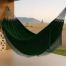 Rede de Descanso Jeans 100% Algodão 4,00x1,50m – Conforto, Qualidade e Durabilidade Dormir (Verde)