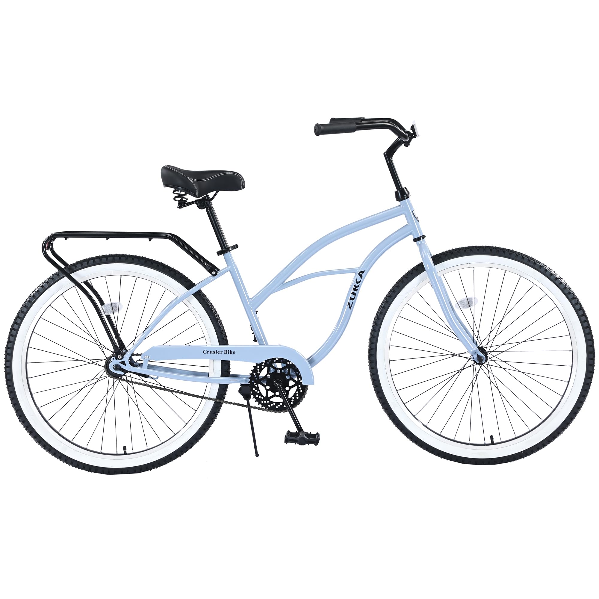 ZUKKA 26 Inch Beach Cruiser Bike, Single Speed Cruiser Bike with Coaster Brake, Blue