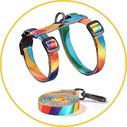 Miniatura 7 de PetThem Juego de arnés y correa para gatos, arnés ajustable a prueba de escape, cómodo, suave, ligero, de uso seguro y fácil, arnés de viaje para