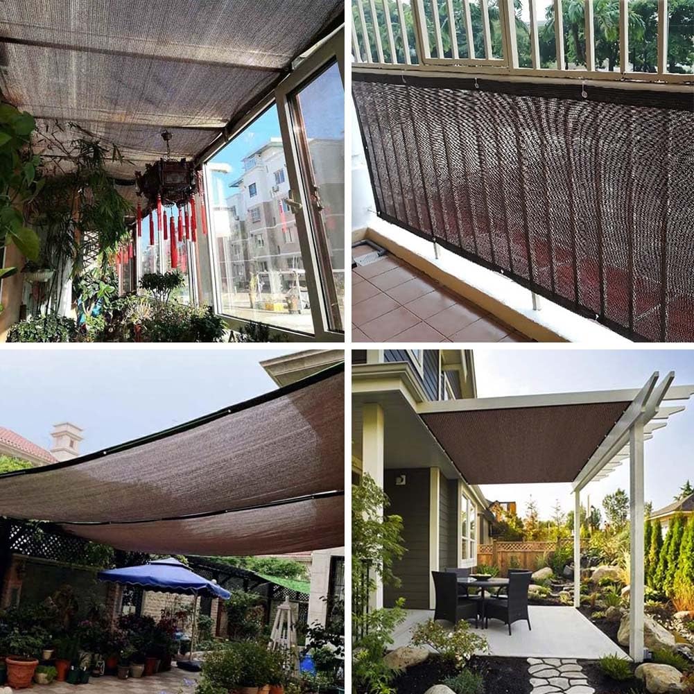 Red solar de 90% e para jardín, vela de protección solar de 1 x 2 m a 8 x 8 m, malla para invernadero, bloqueo UV, toldo al aire libre
