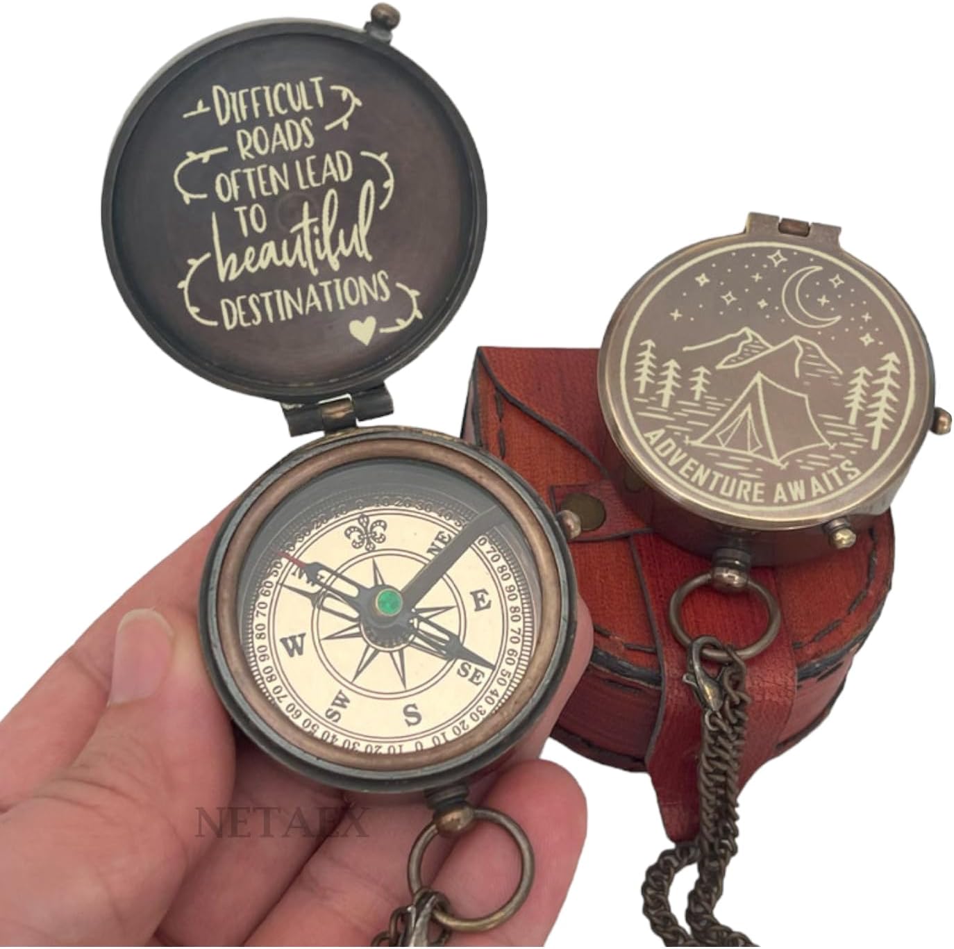 Engraved Compass - Gift for Husband, Him, Long Distance Boyfriend, Fiance, Army Boyfriend, Long Distance Relationship