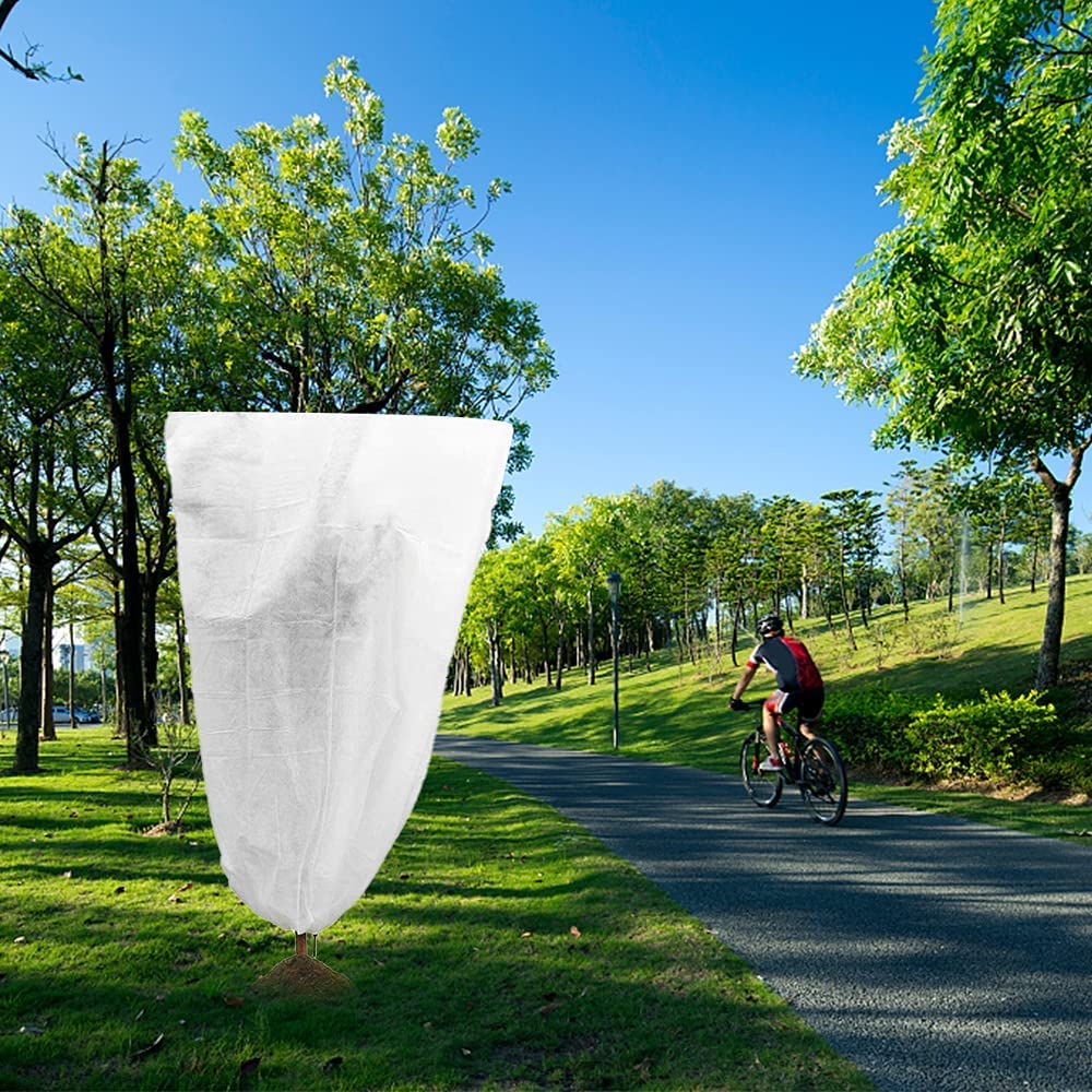 Housse Hivernage Plante, Lot De 4 Voile Hivernage Plante Exterieur 80x100cm Avec Fermeture Eclair Et Cordon De Serrage 70g M2 Housses 99218414