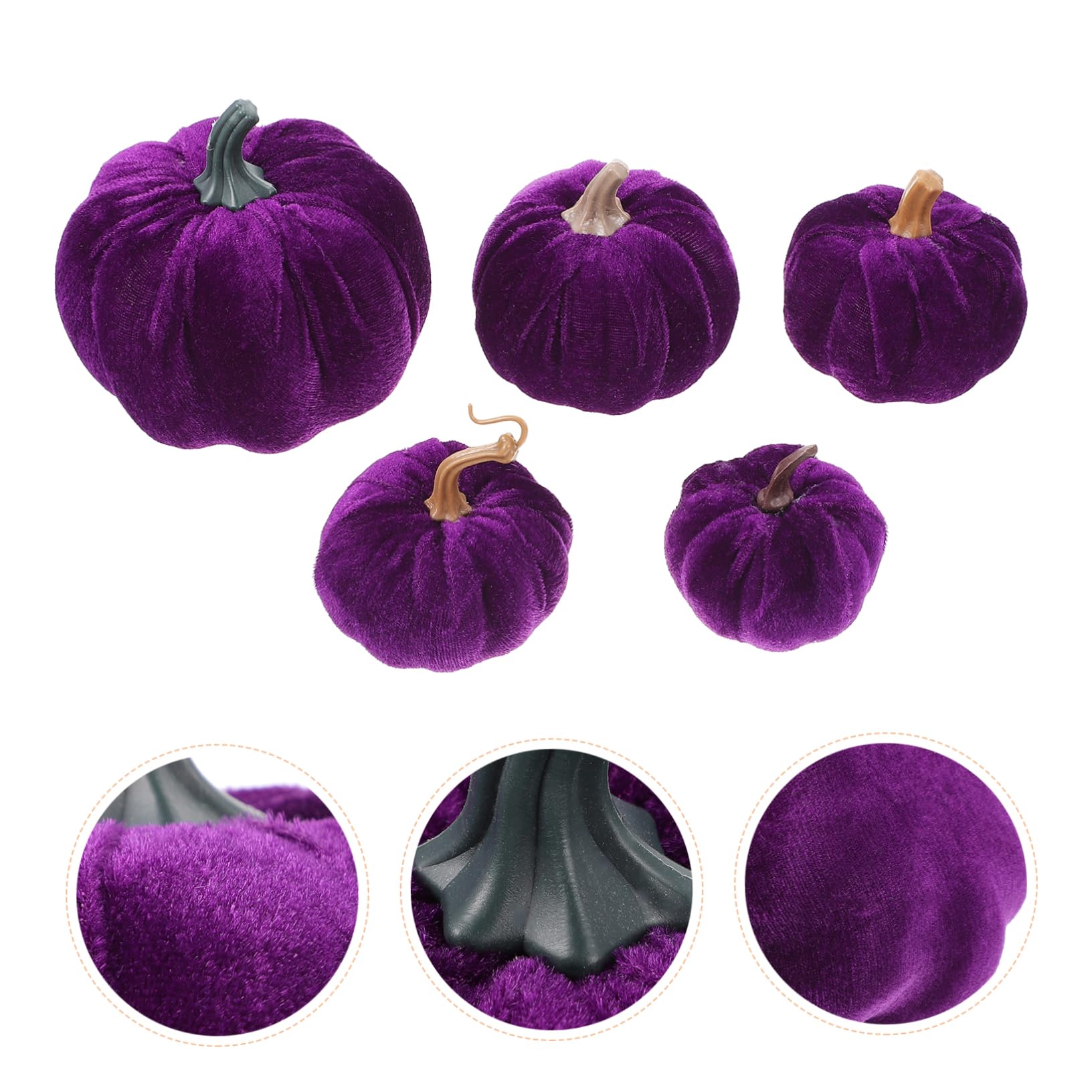 Ciieeo 5pezzi Zucca Decorativa Artificiale Zucca Finta per Halloween e Ringraziamento Ornamento Reale