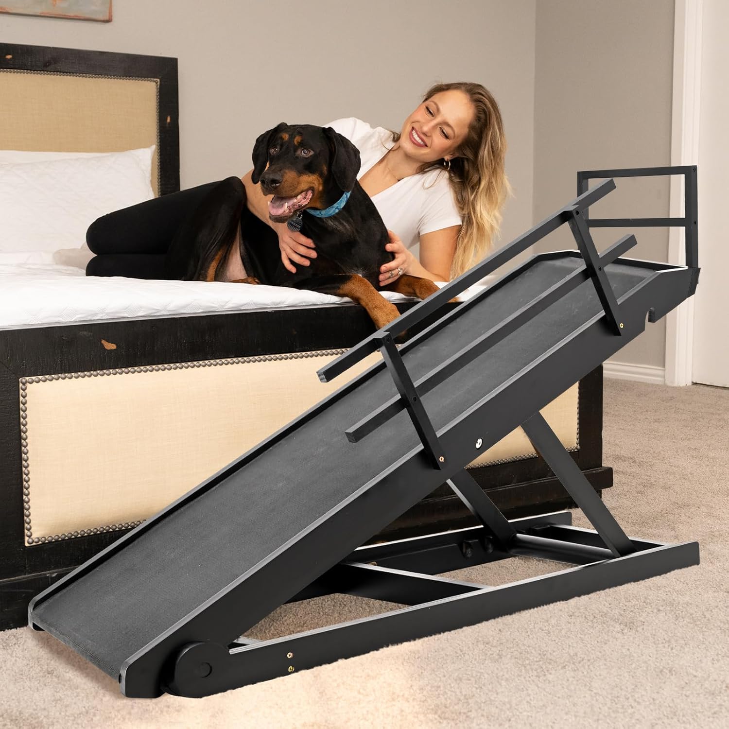 ABORON Adjustable Folding Dog Ramp for Bed and Car