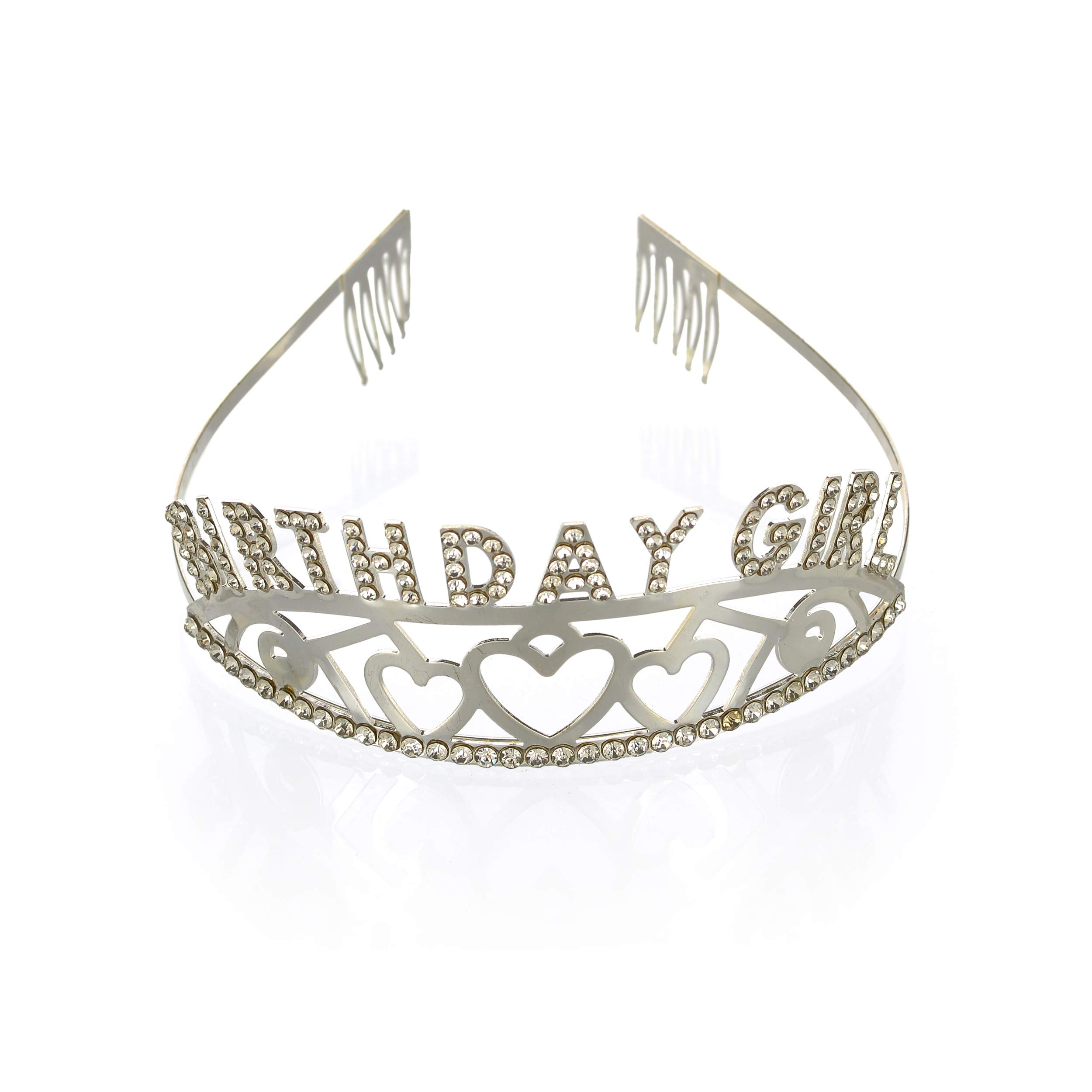 SATYAM KRAFT Birthday Girl Diamond Party Prop for Girls, 1 Piece (Silver)