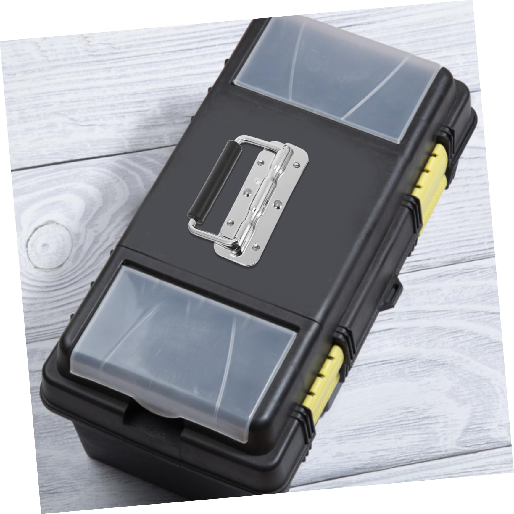 SEWOART 4pcs Spring Folding Handle Case Hardware Steamer Trunk Hardware Recessed Pull Handles Case Handle Replacement Cabinet Handles Mount Chest Handles Silver Iron and Stainless Steel