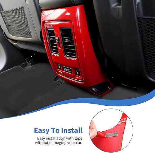 Miniatura 10 de JeCar Cubierta de ventilación para asiento trasero, accesorios interiores compatibles con Jeep Grand Cherokee WK2 2011-2020, textura de fibra de