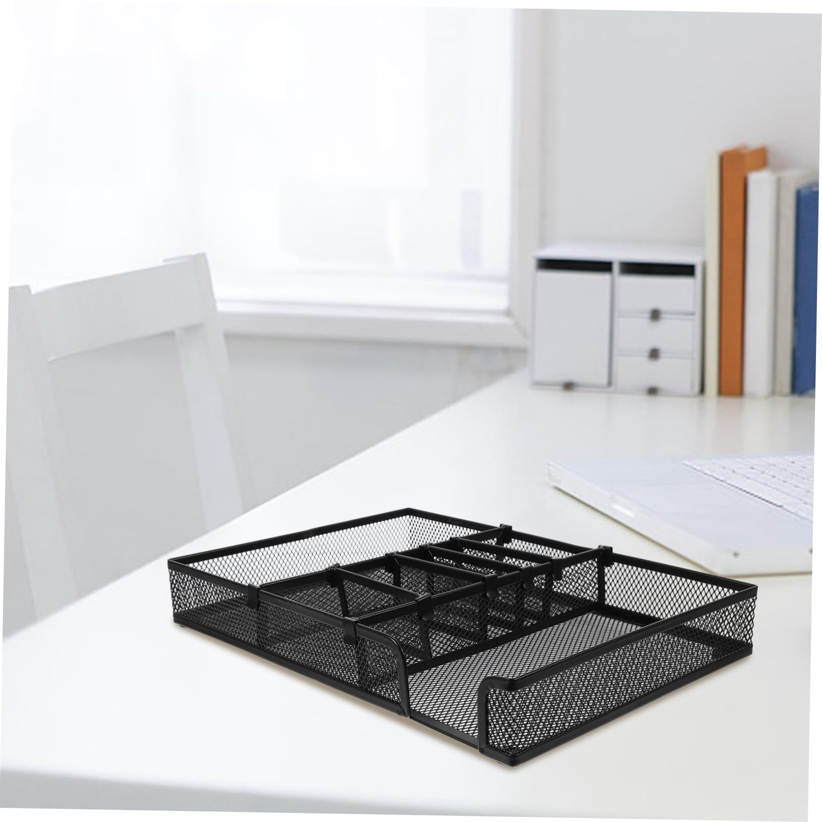 Organizador de Escritorio de Metal con Múltiples Compartimentos Bandeja DIY para Oficina y Hogar Soporte para Bolígrafos y Papelería Diseño Compacto y Duradero para Mesa