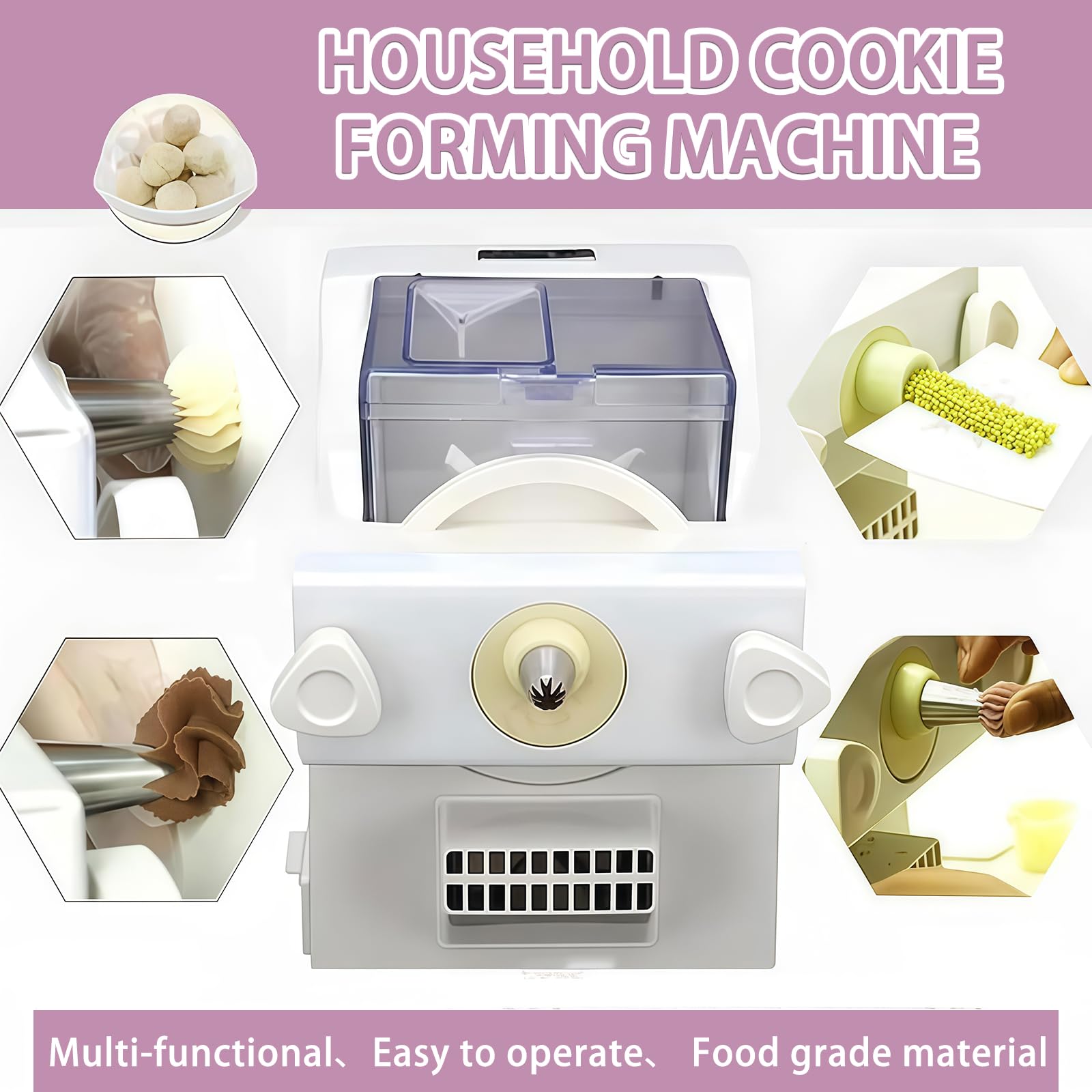 Keksform-Hersteller, automatische Plätzchenherstellungsmaschine mit austauschbaren Düsen und Formen für Dessertladen, Küche