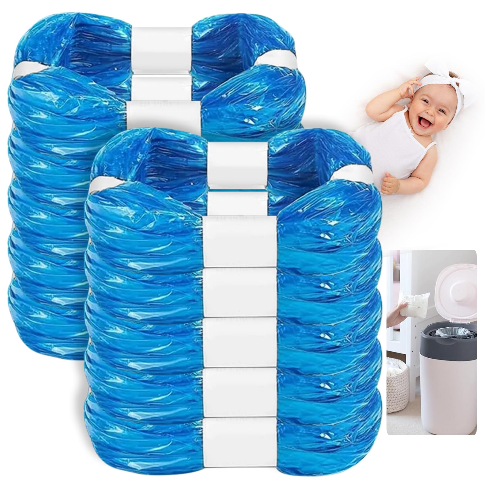 YSWOVUO 10 Pezzi Ricarica Mangiapannolini, Sacchetti Mangiapannolini Compatibile con Maialino Foppapedretti Angelcare Tommee Tippee Twist & Click Simplee Tec Litter Locker