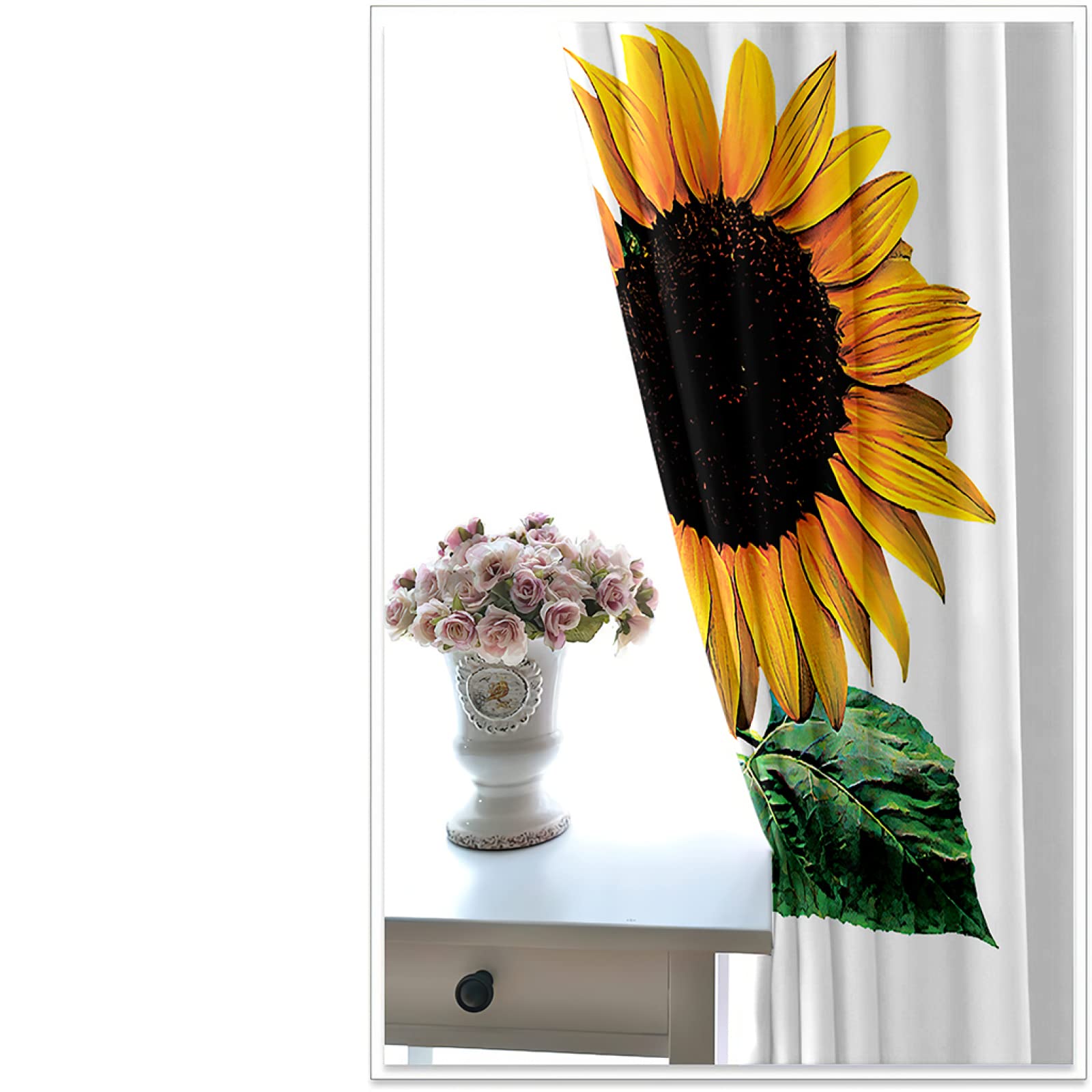 Vorhang Blickdicht Verdunklungsvorhänge Gardienen 2-SetBlume 150x166cm