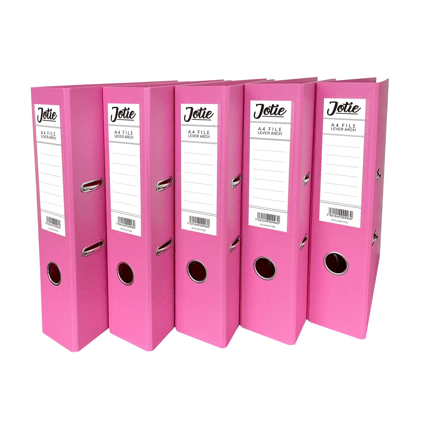 Set of 5 Pink A4 Lever Arch Files for Paperwork A4 Folders with 70mm Spine, Thumb Ring & Elegant Anti-Spill Cover | Large Ring Binders | File Storage & Office Supplies