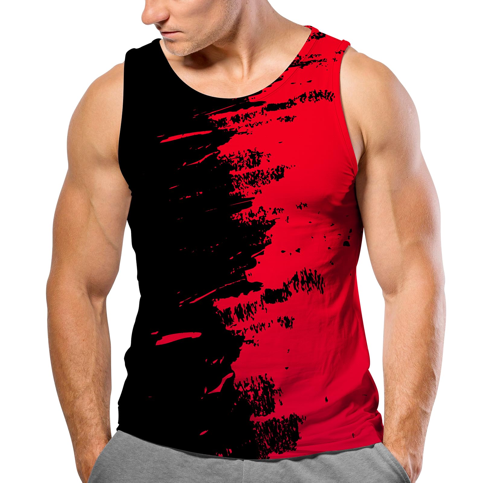 sanatty Men Rave Tank Tops, Graphic Summer Funny Sleeveless, Patriotic, Summer Beach Men's Tanks S - 3XL