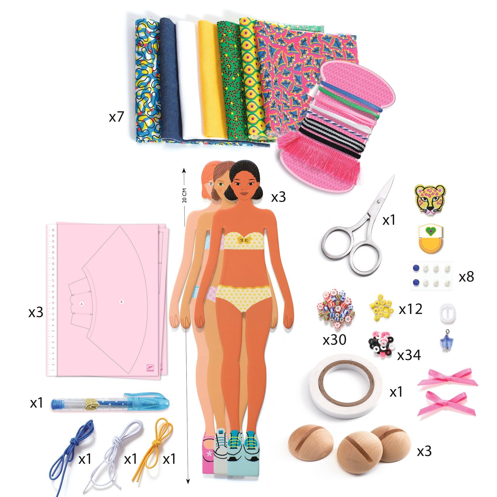 Djeco LA MODA DI MAGALI - MODA DI MODA GIOCO SPIELZEUG MULTICOLOR FÜR KINDER AB 7+