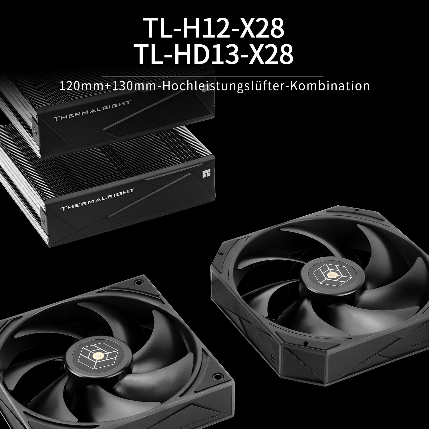 Thermalright Royal Pretor 130 Wentylator procesora, 6 rurek cieplnych, wentylator TL-H12-X28 i TL-HD13-X28, kompatybilny z Intel LGA115X/1200/2011/1700/1851, platform AM4/AM5, chłodzenie